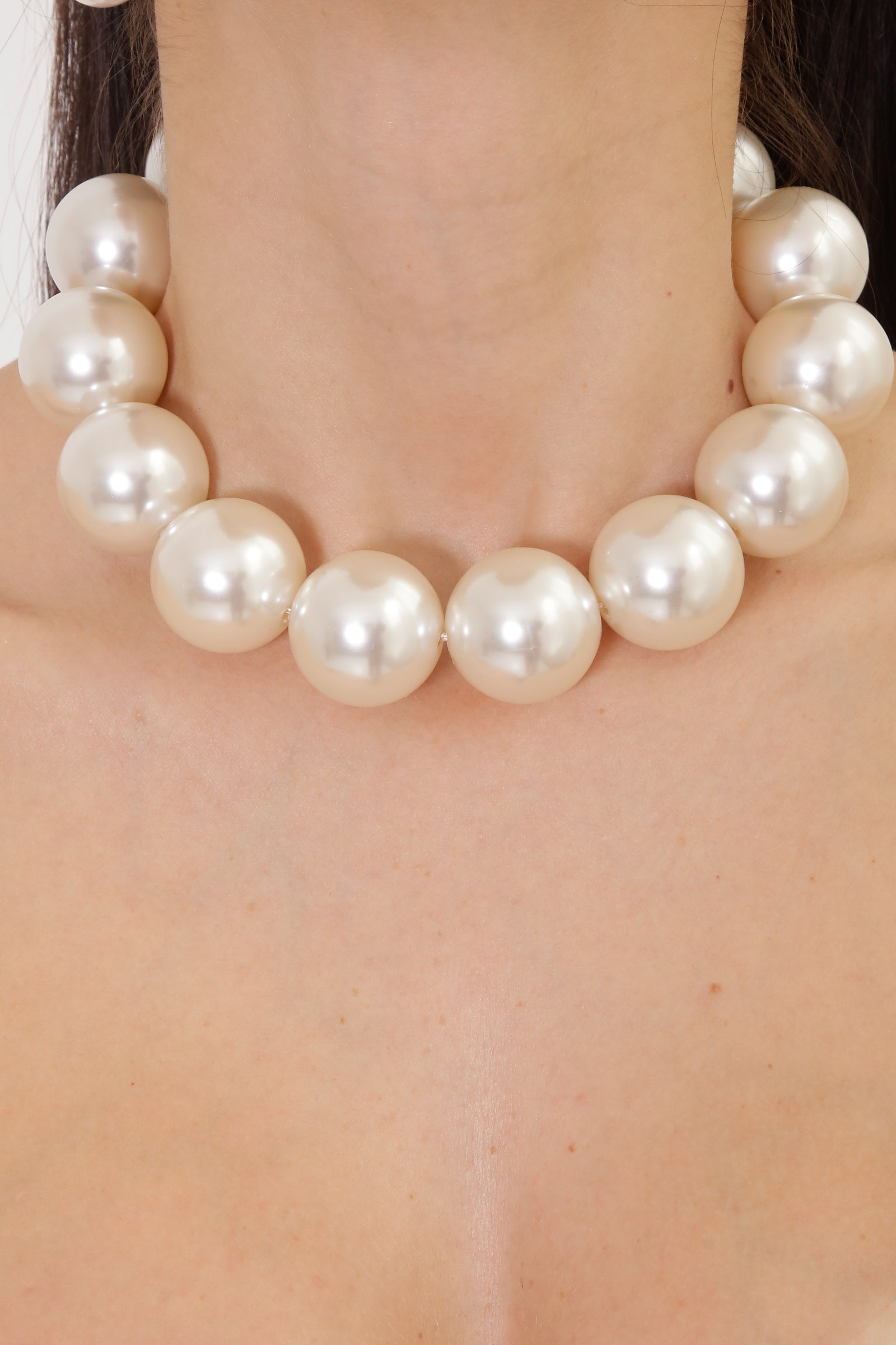 Girocollo Sfere Bianco Perla