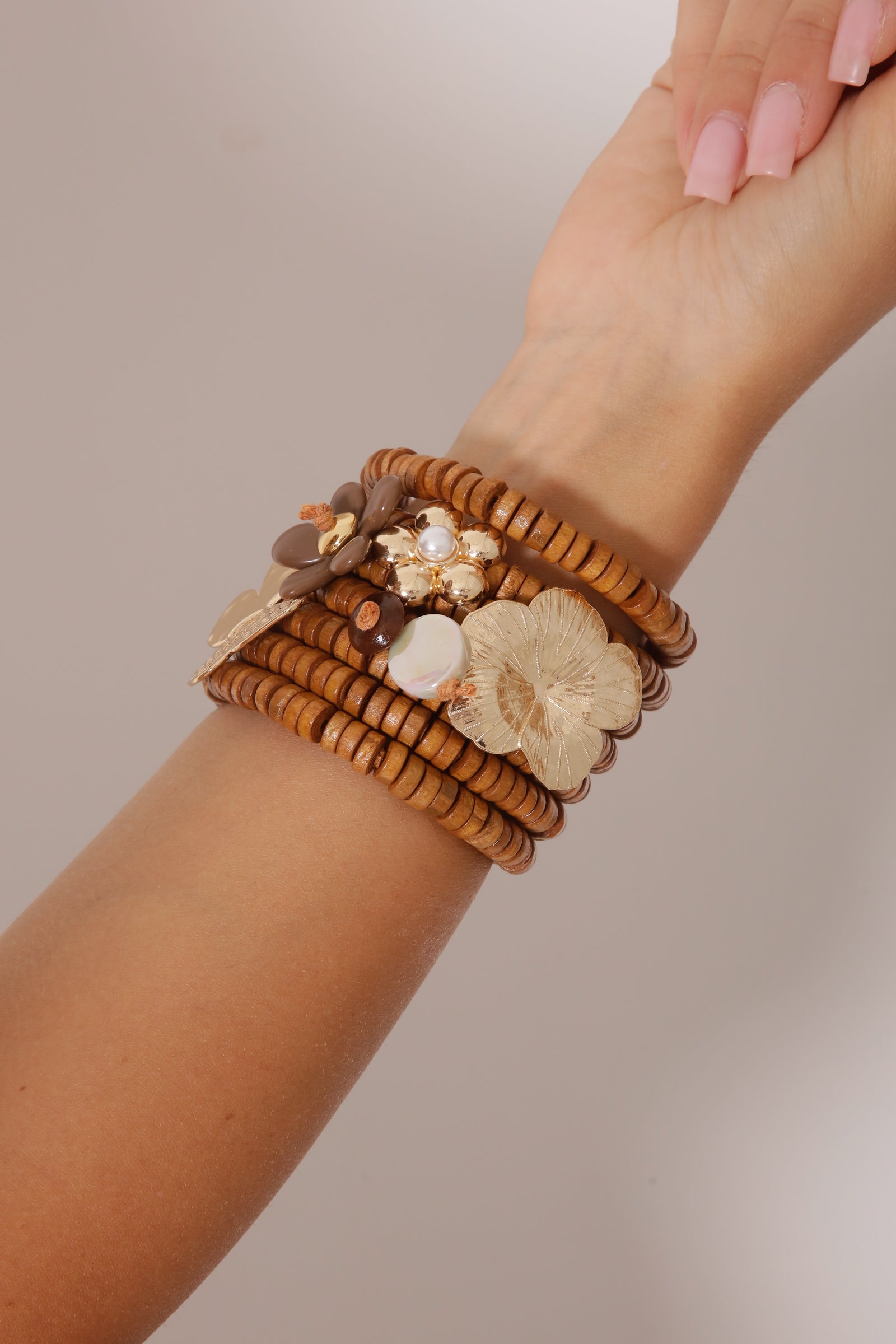 Bracciale In legno Farfalla Beige