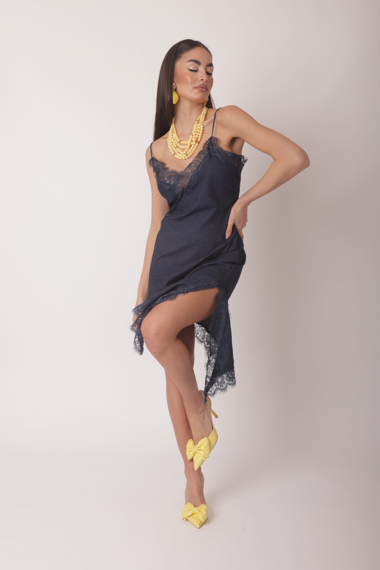 Abito Pizzo Natalia Denim Scuro