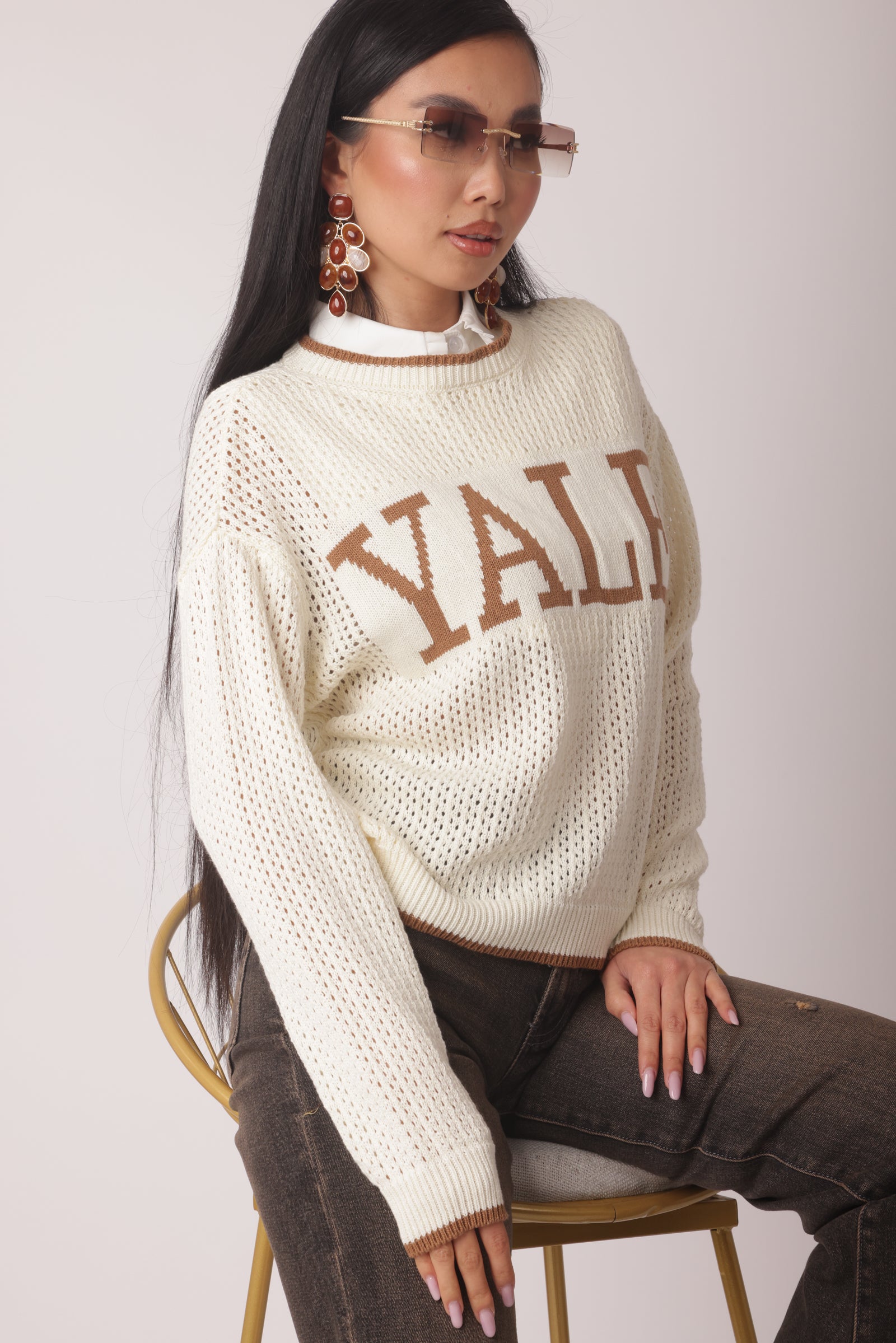 Maglia Yale Panna