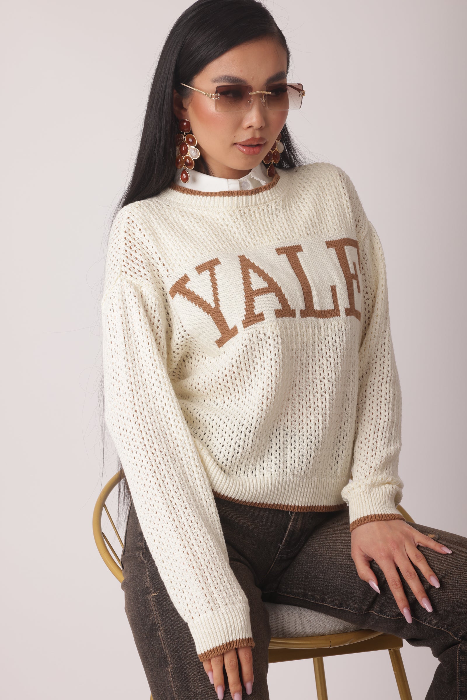 Maglia Yale Panna