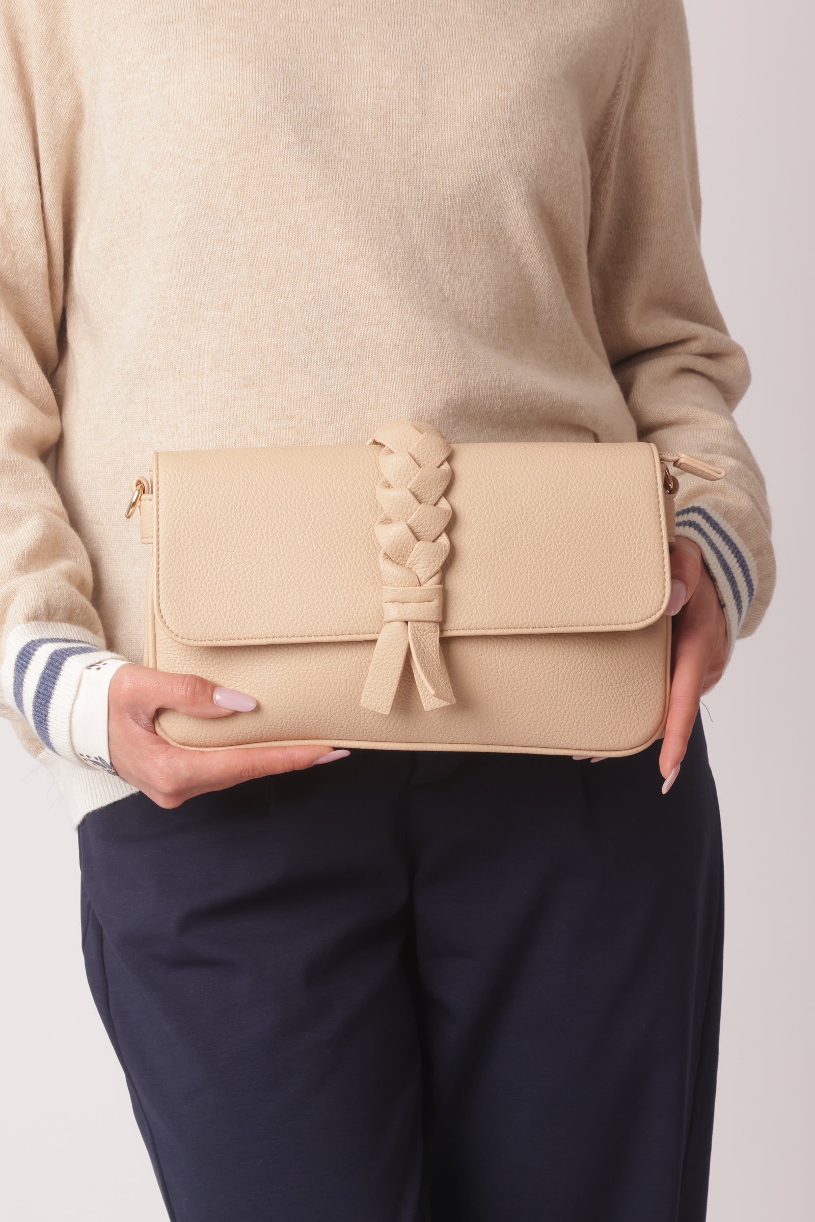 Clutch Treccia Beige