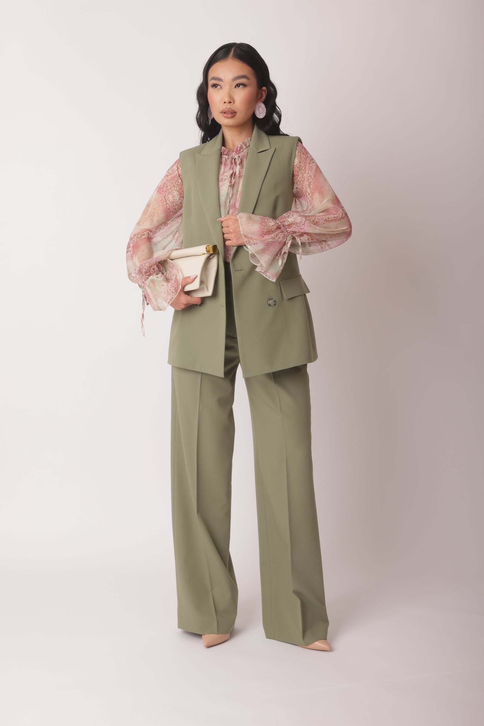 Pantalone Office Verde Salvia