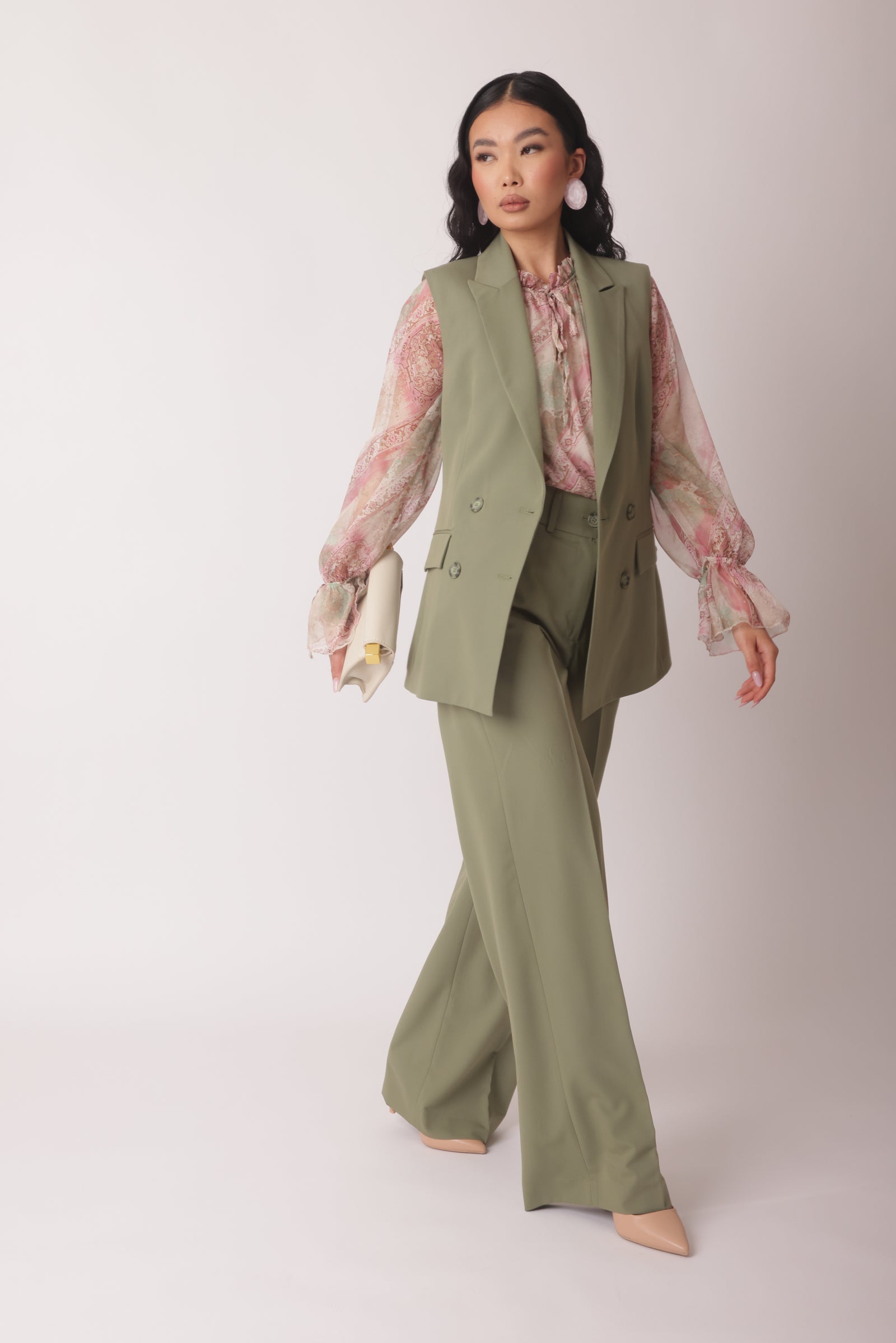Pantalone Office Verde Salvia