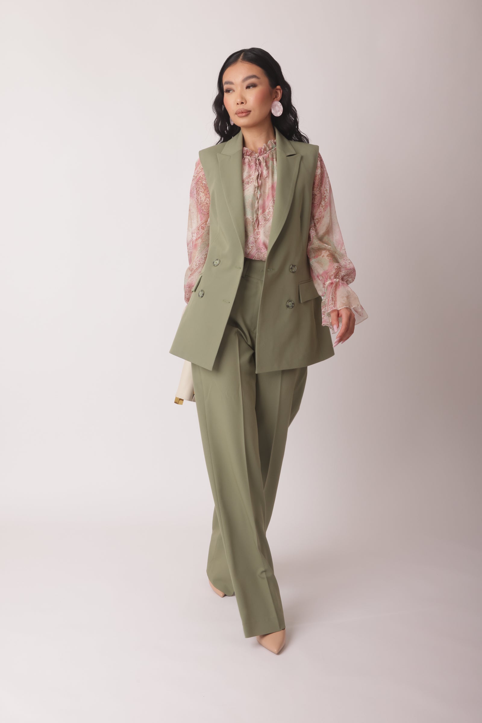 Pantalone Office Verde Salvia