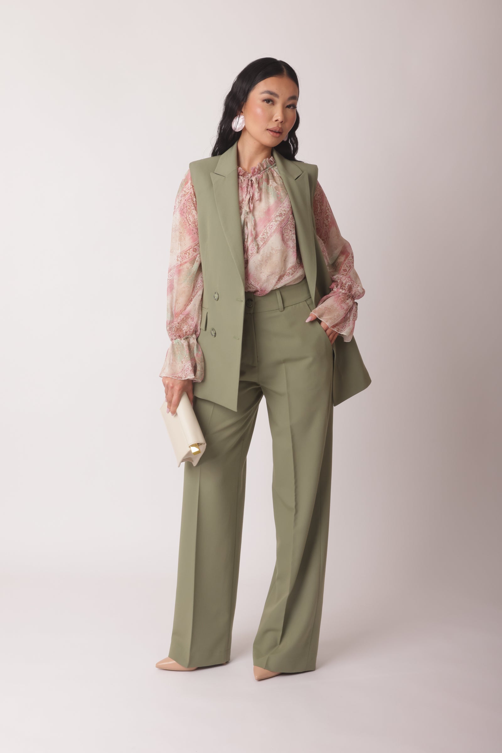 Pantalone Office Verde Salvia