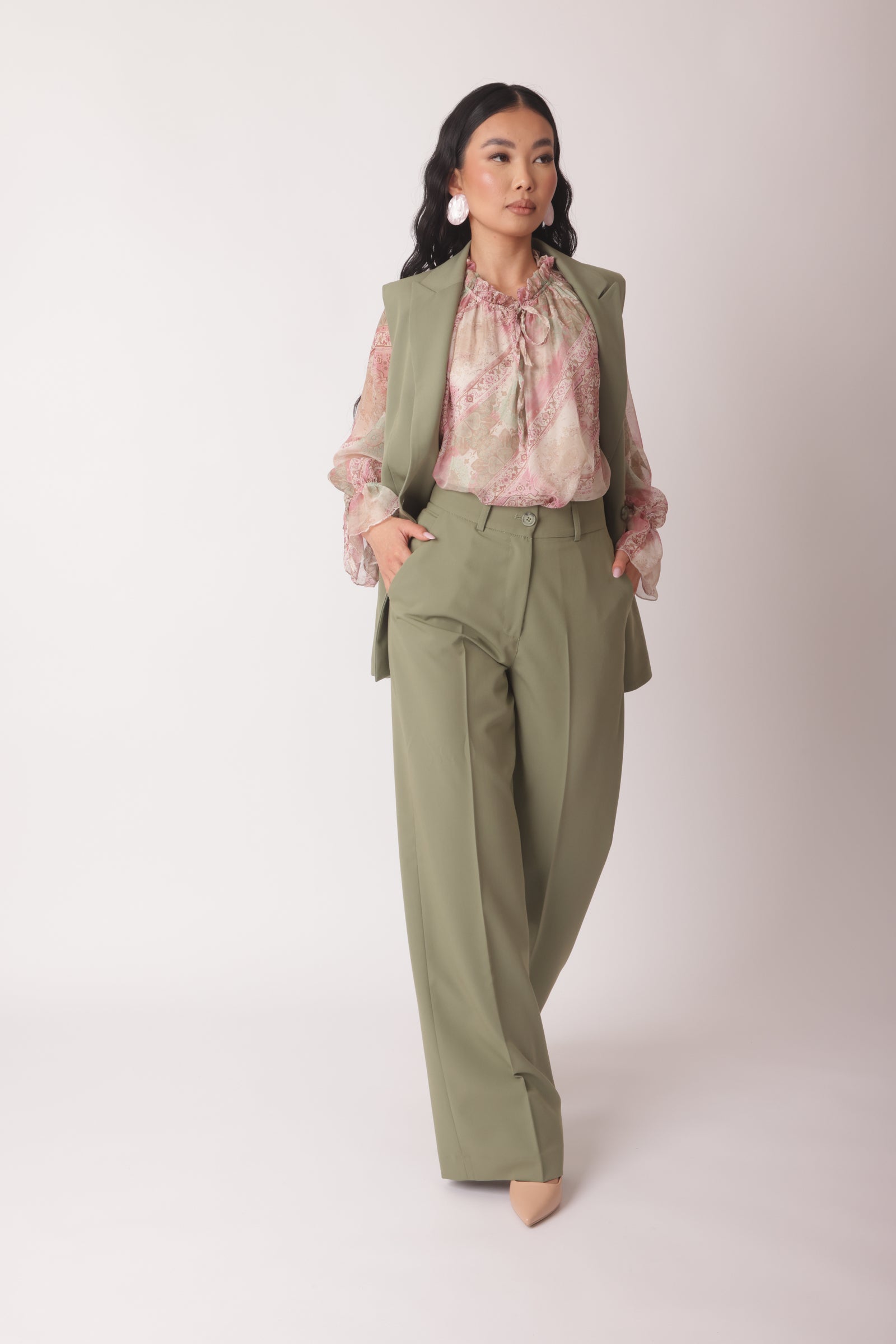 Pantalone Office Verde Salvia