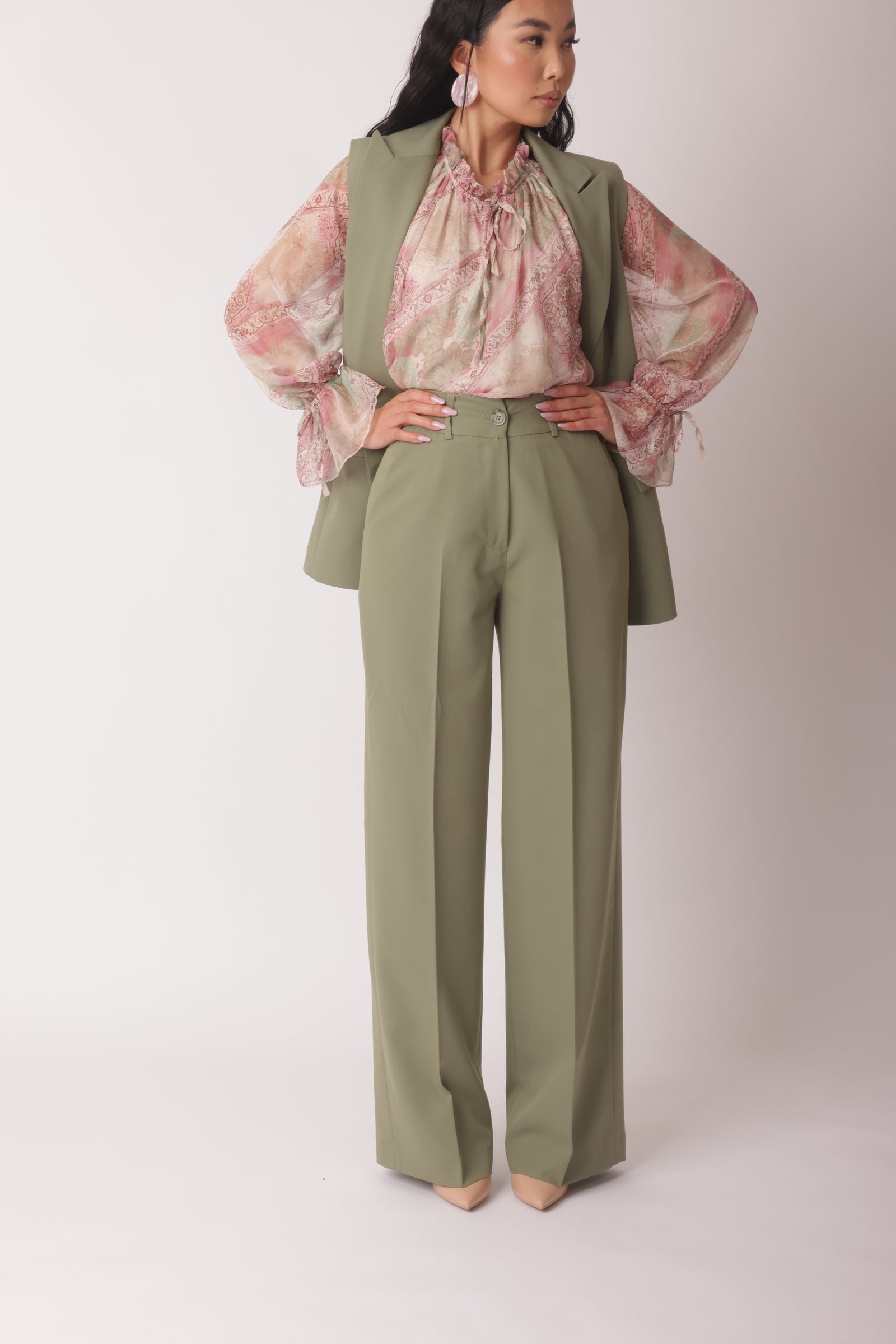 Pantalone Office Verde Salvia