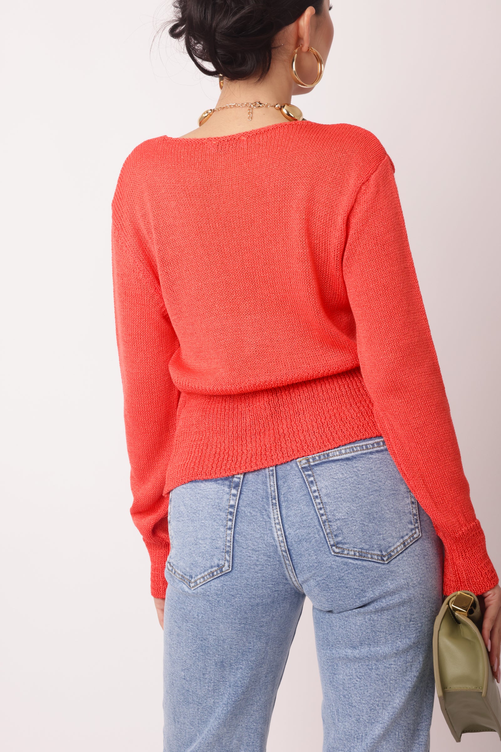 Cardigan 2 Bottoni Corallo