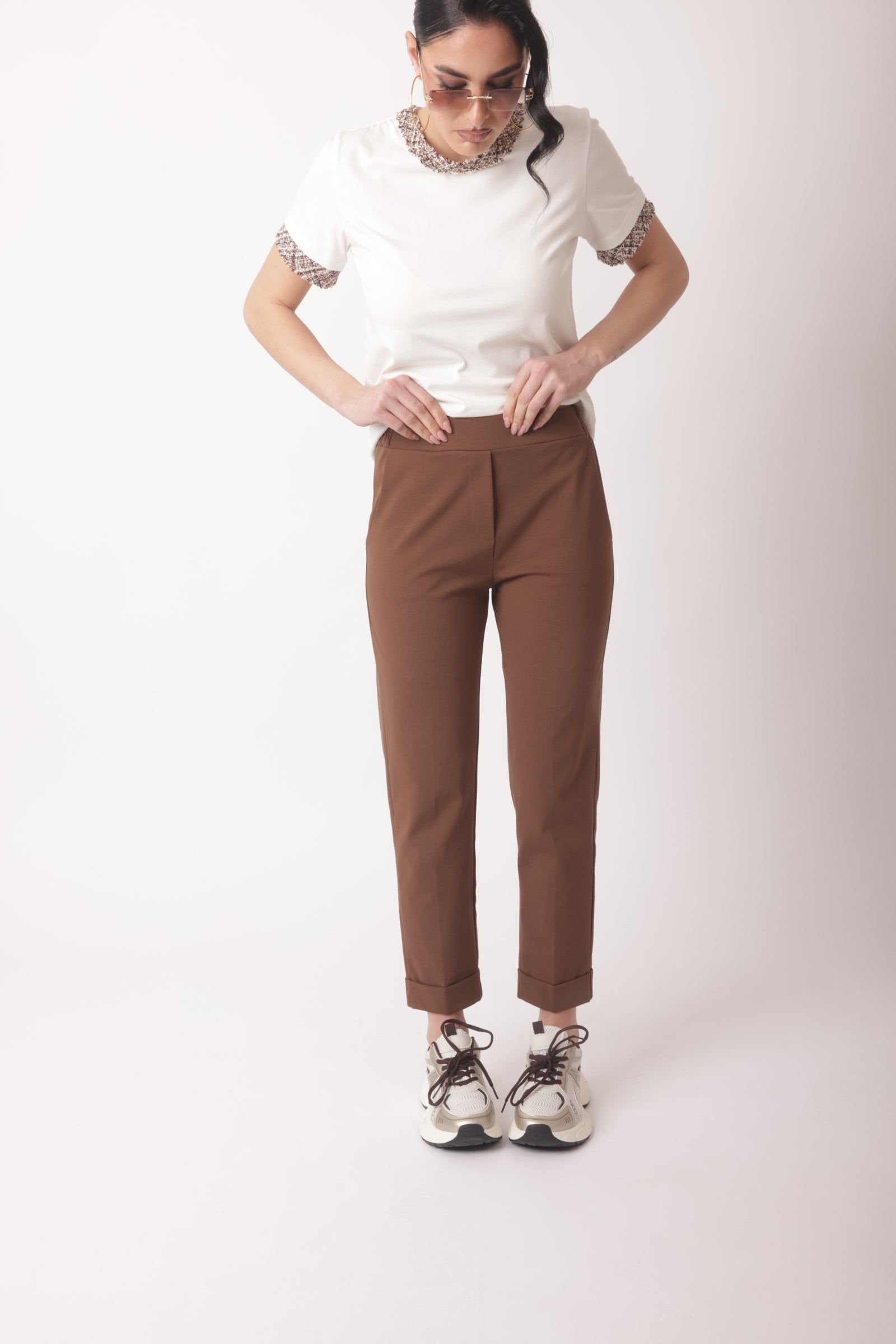 Pantalone Punto Milano Capri-Sporty Cacao