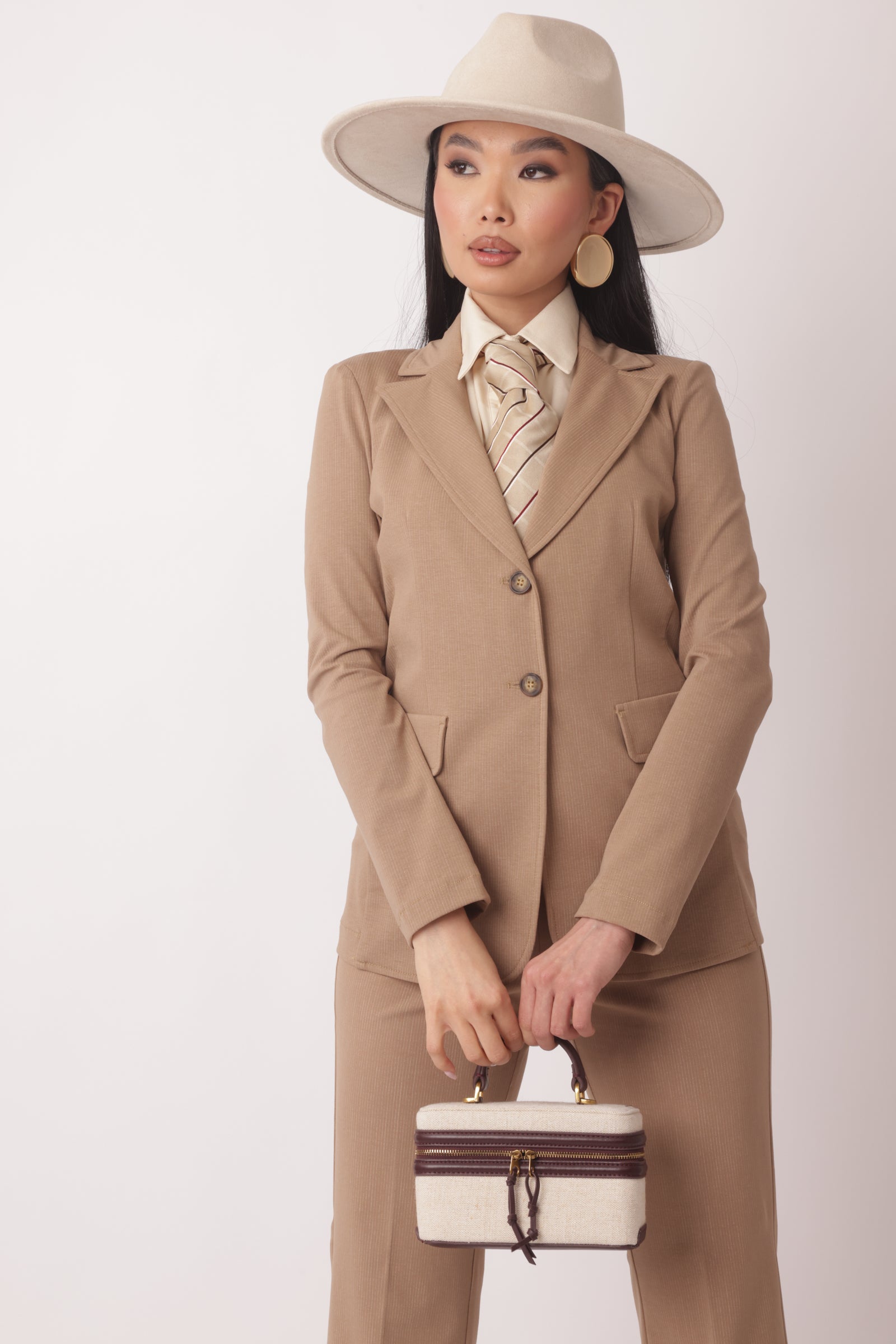 Giacca Gessata Vittoria Beige
