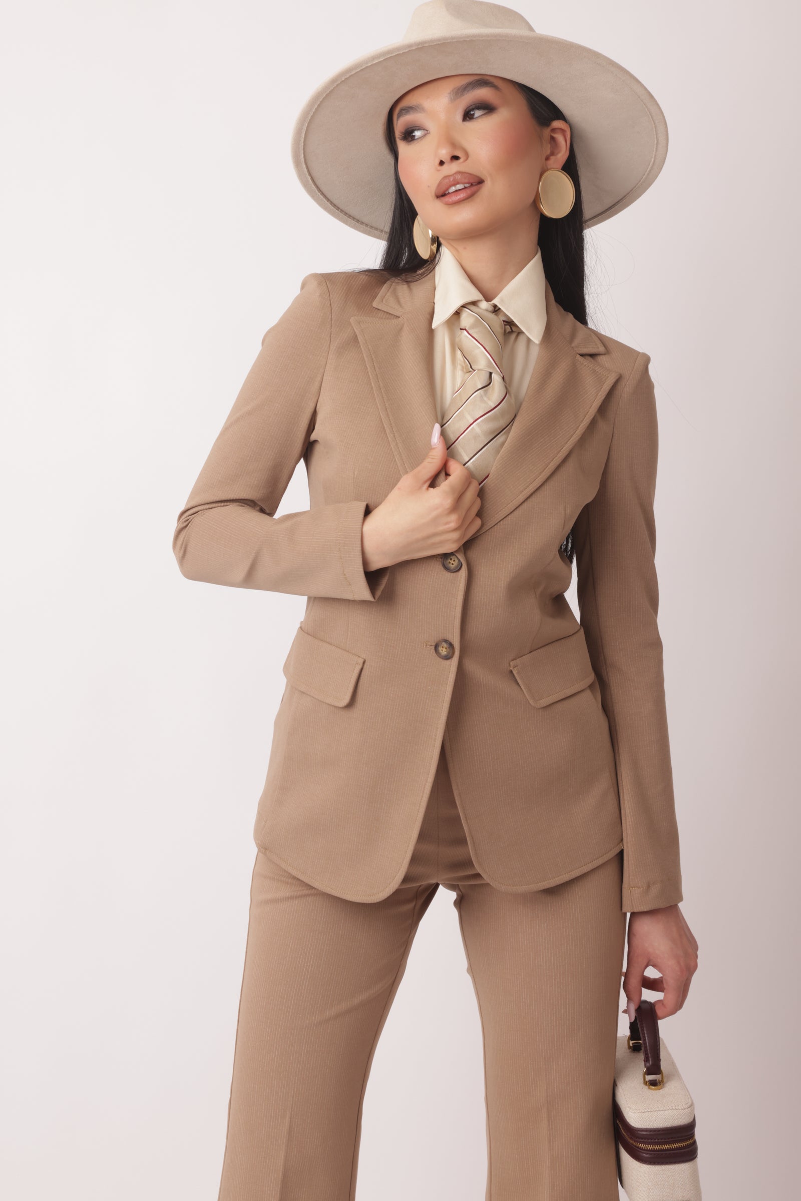 Giacca Gessata Vittoria Beige