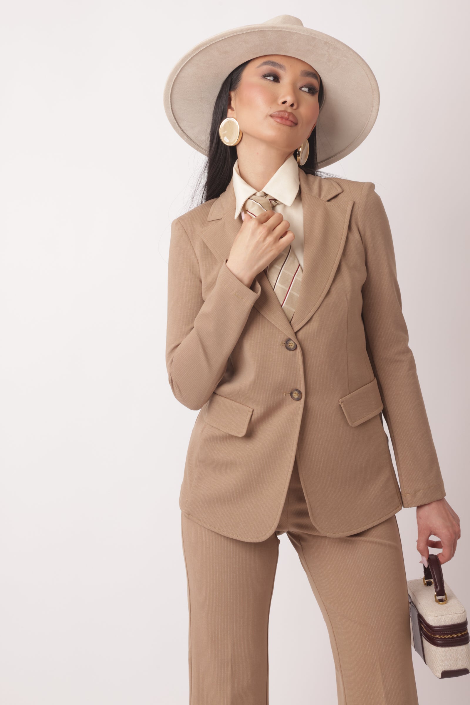 Giacca Gessata Vittoria Beige