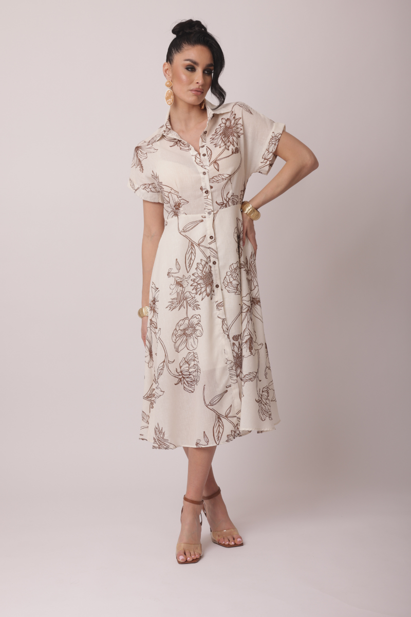 Abito Sun Flower gesso|Colore:Gesso