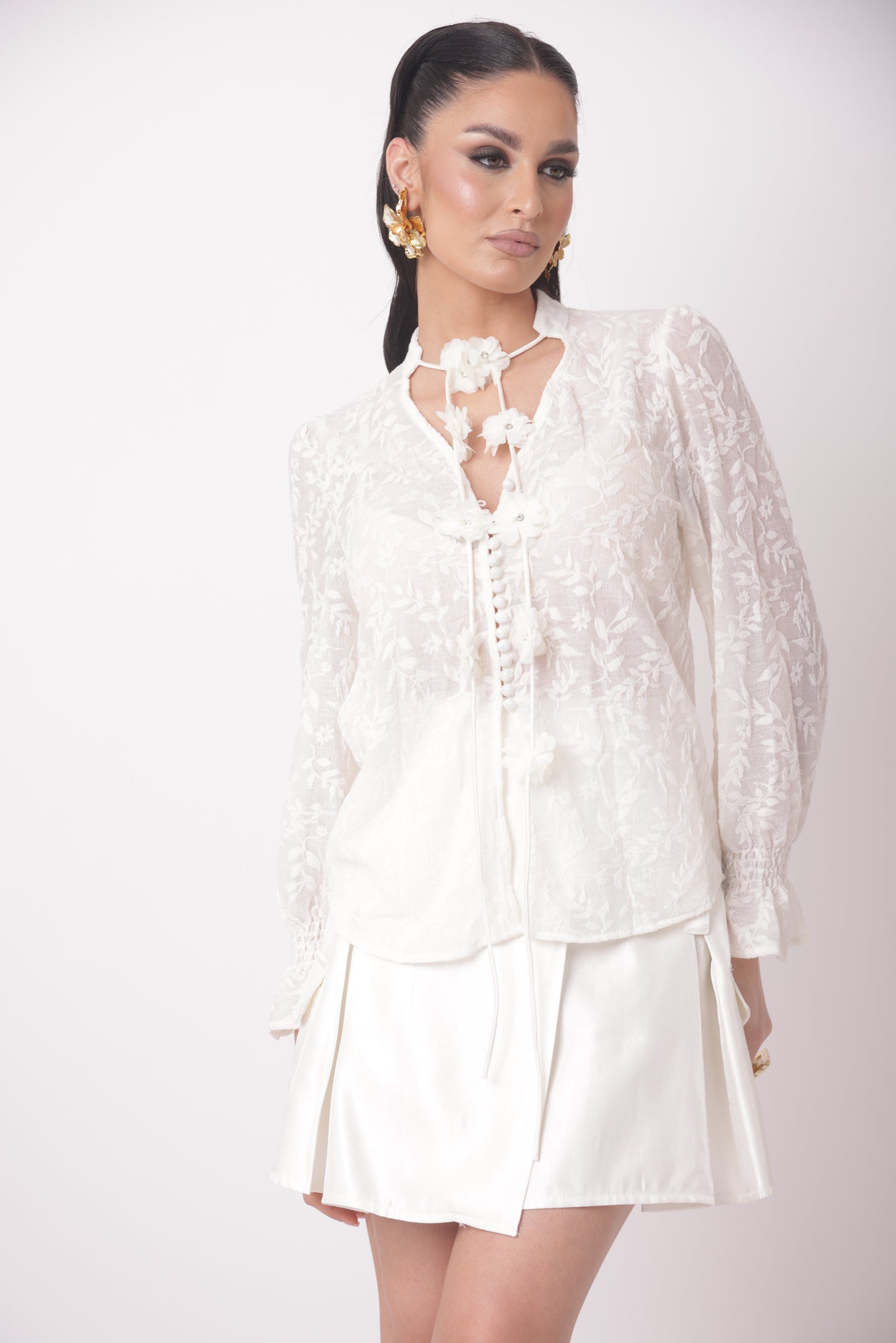 Blusa Charlotte panna|Colore:Panna