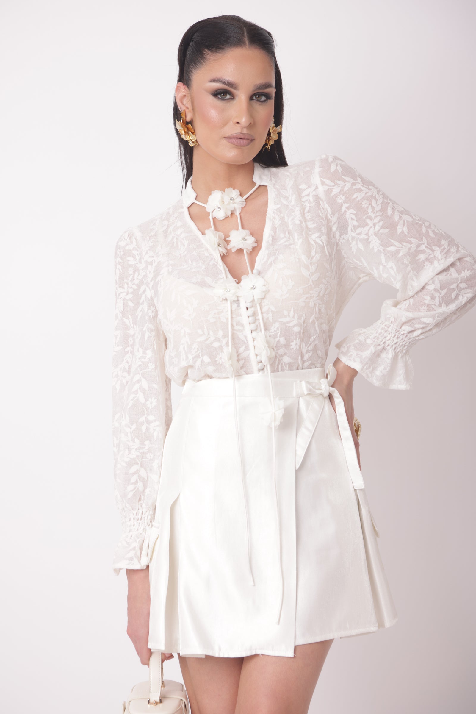 Blusa Charlotte panna|Colore:Panna