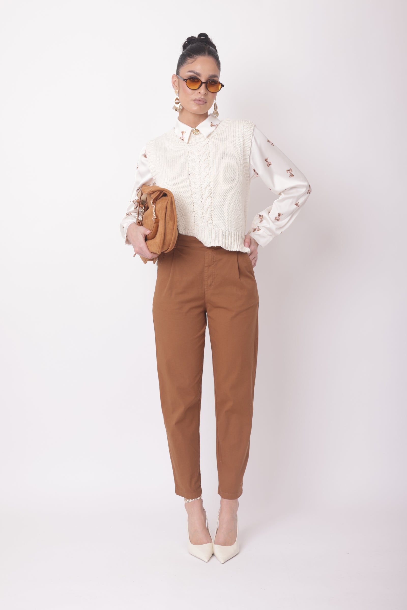 Pantalone Asia tabacco|Colore:Tabacco
