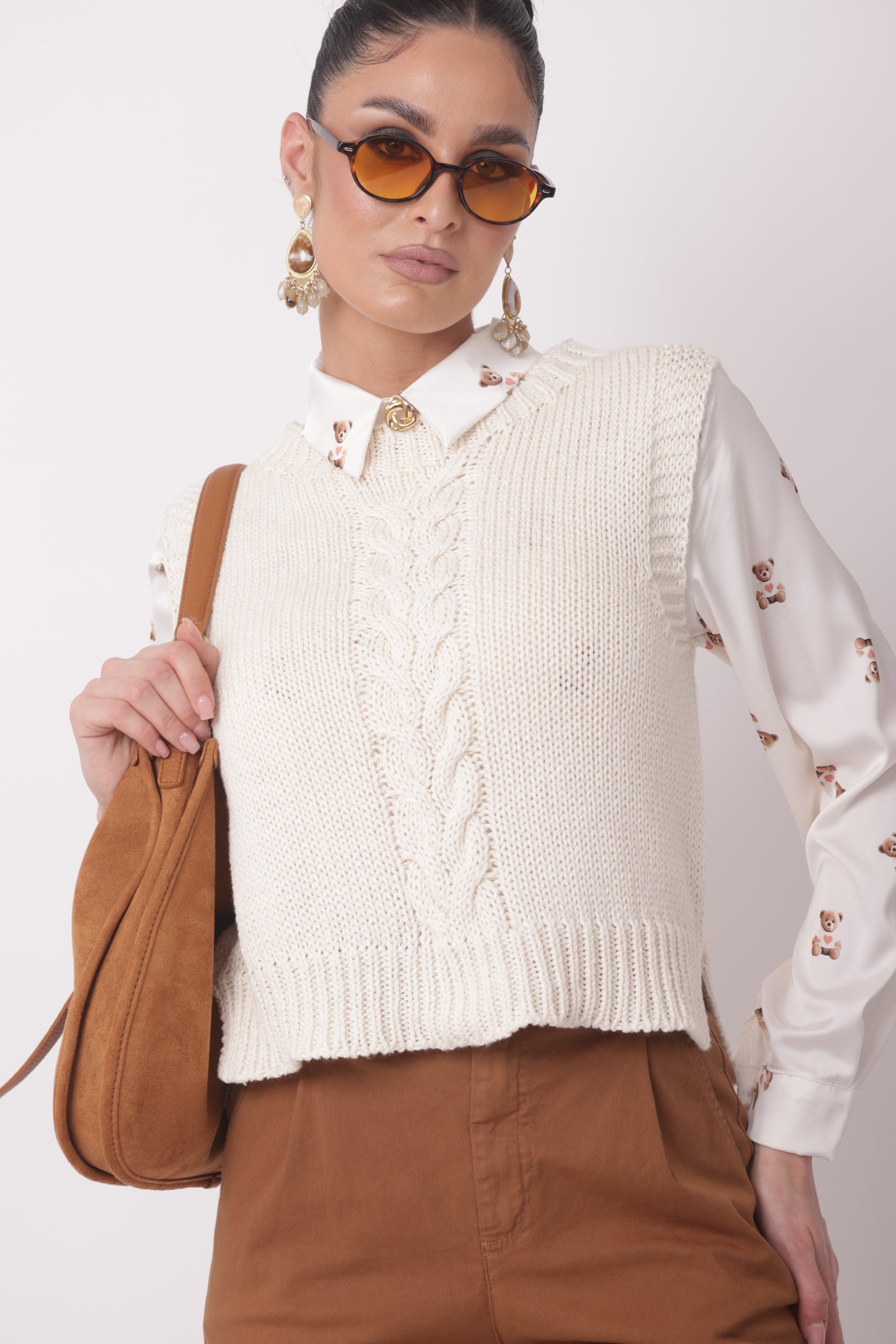 Gilet Tracy panna|Colore:Panna