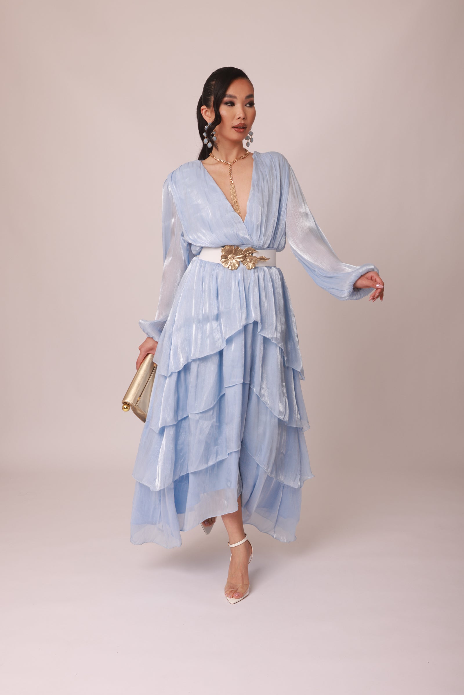 Abito Elegance Paris Azzurro|Colore:Azzurro