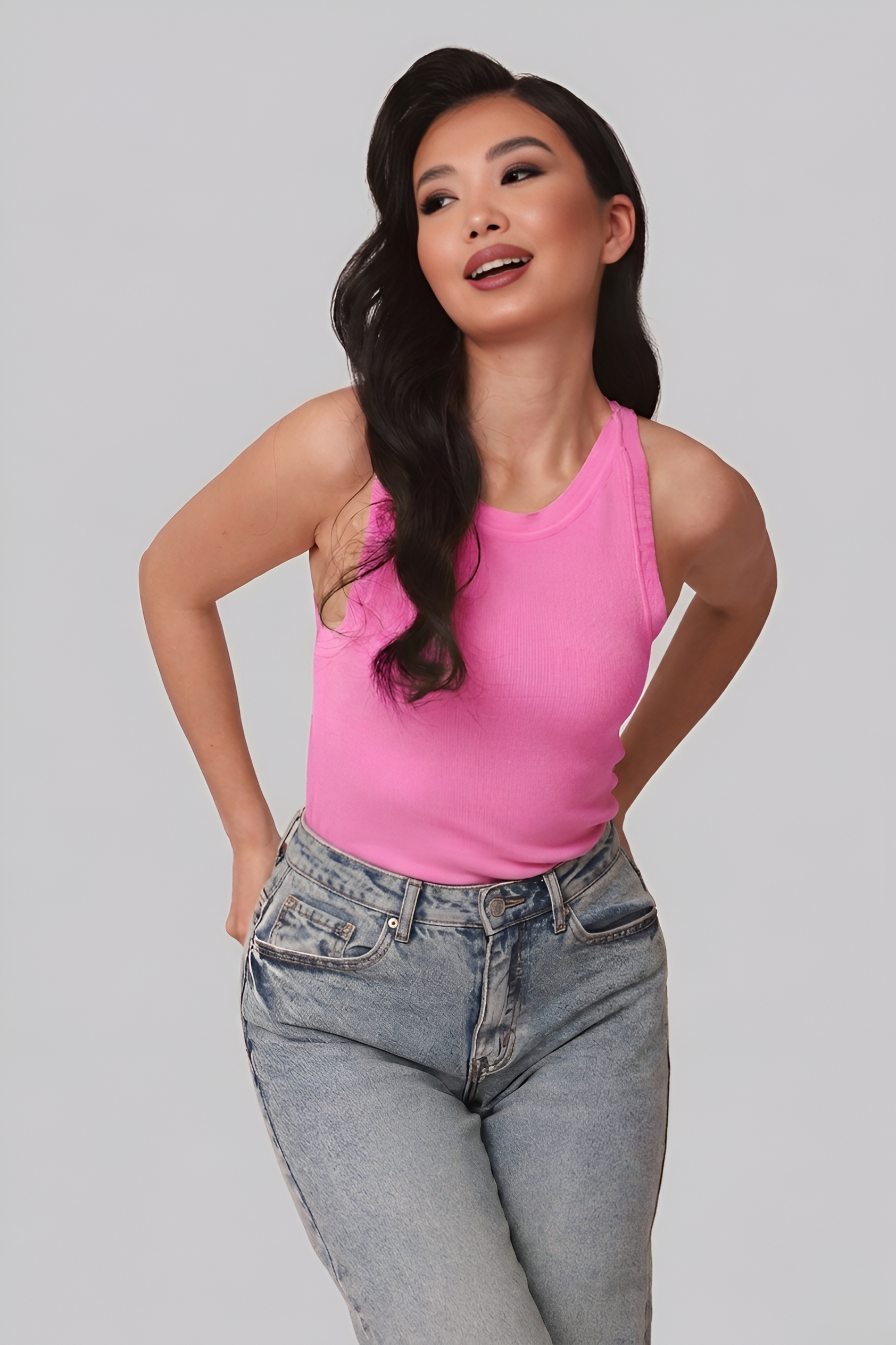 Top Scollo Americano rosa|Colore:Rosa