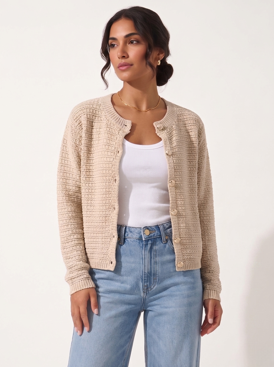 Cardigan Jewels beige|Colore:Beige