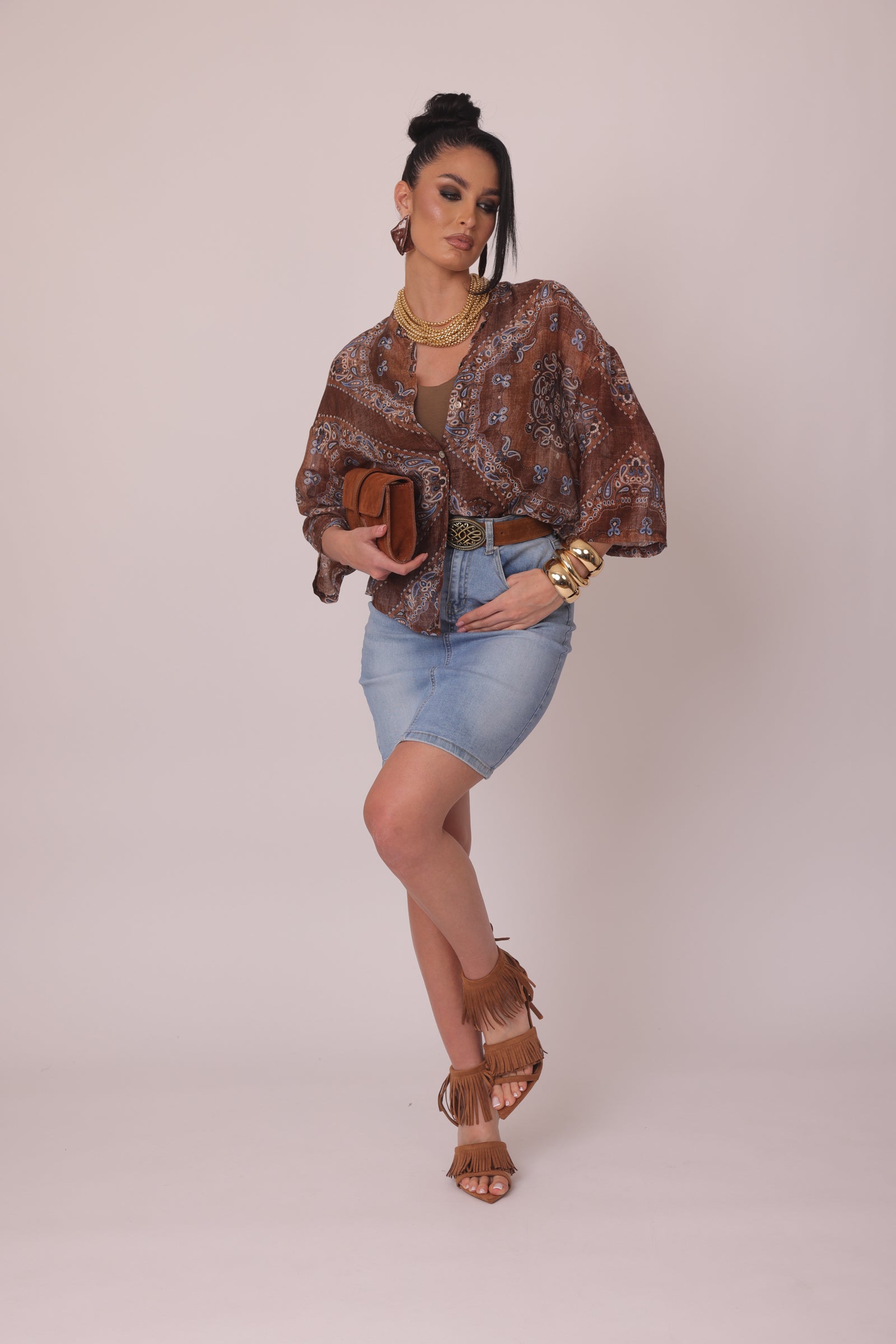 Gonna Grace denim chiaro|Colore:Denim chiaro
