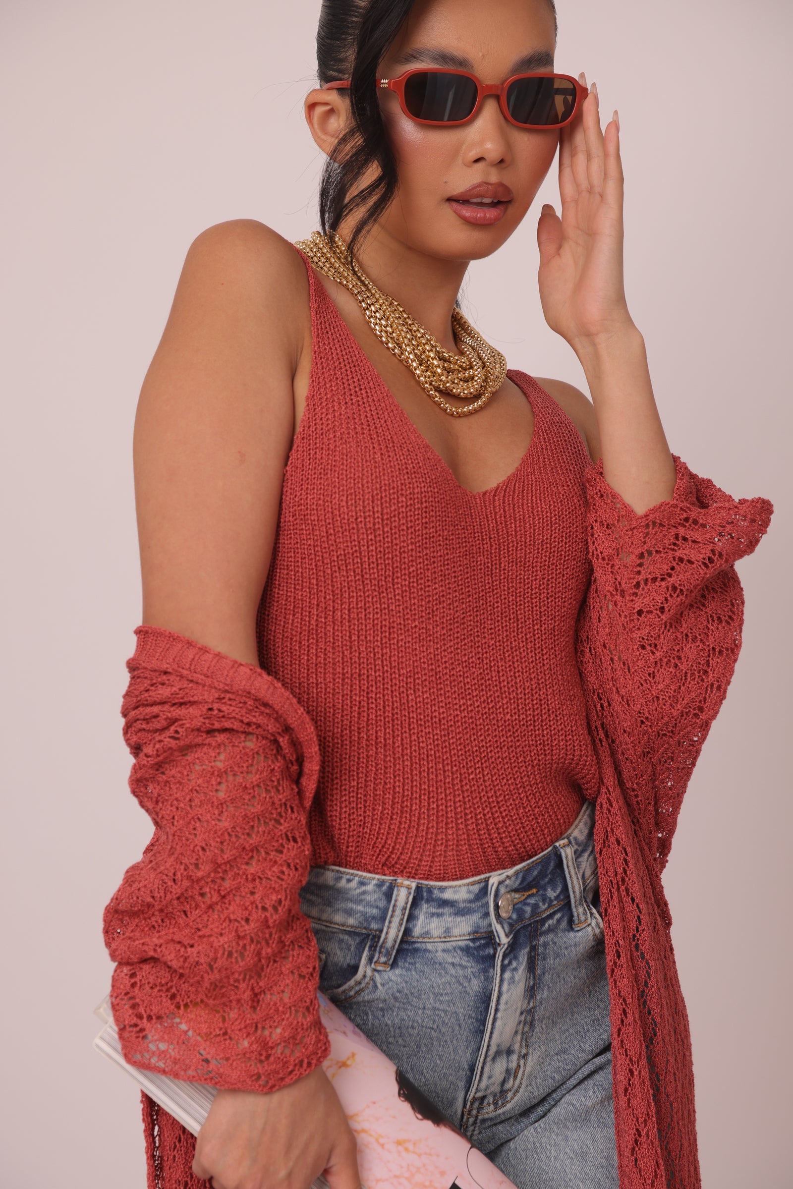 Top Perla corallo|Colore:Corallo