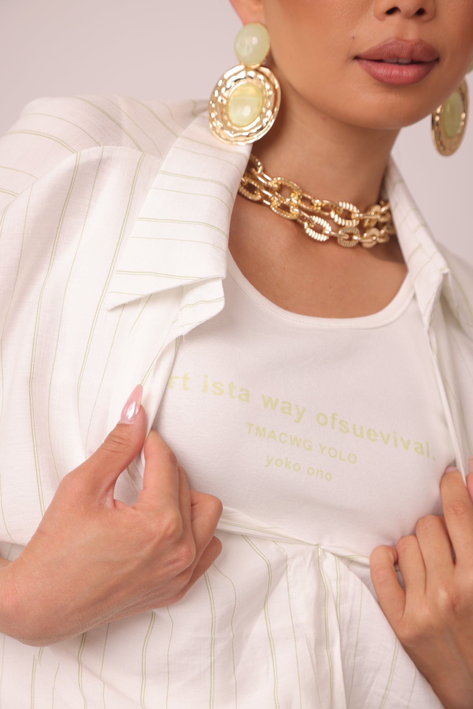 Set Camicia Crop bianco|Colore:Bianco