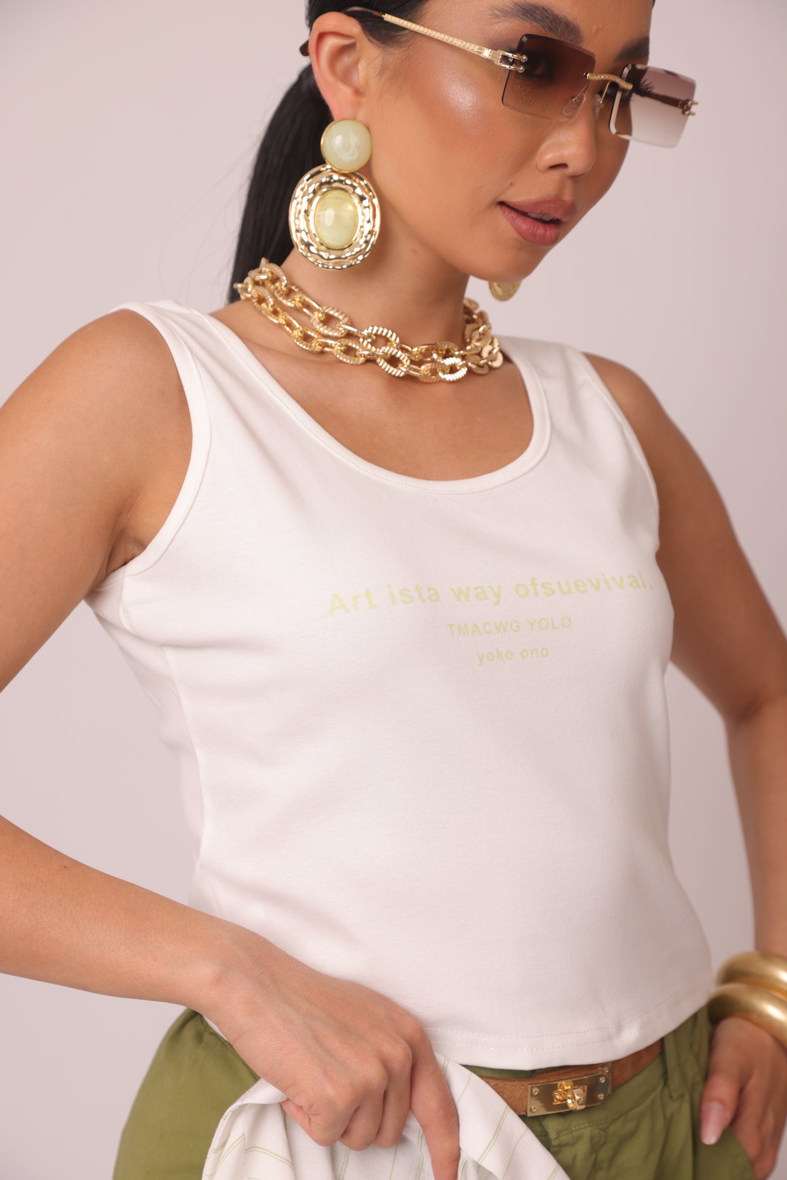 Set Camicia Crop bianco|Colore:Bianco