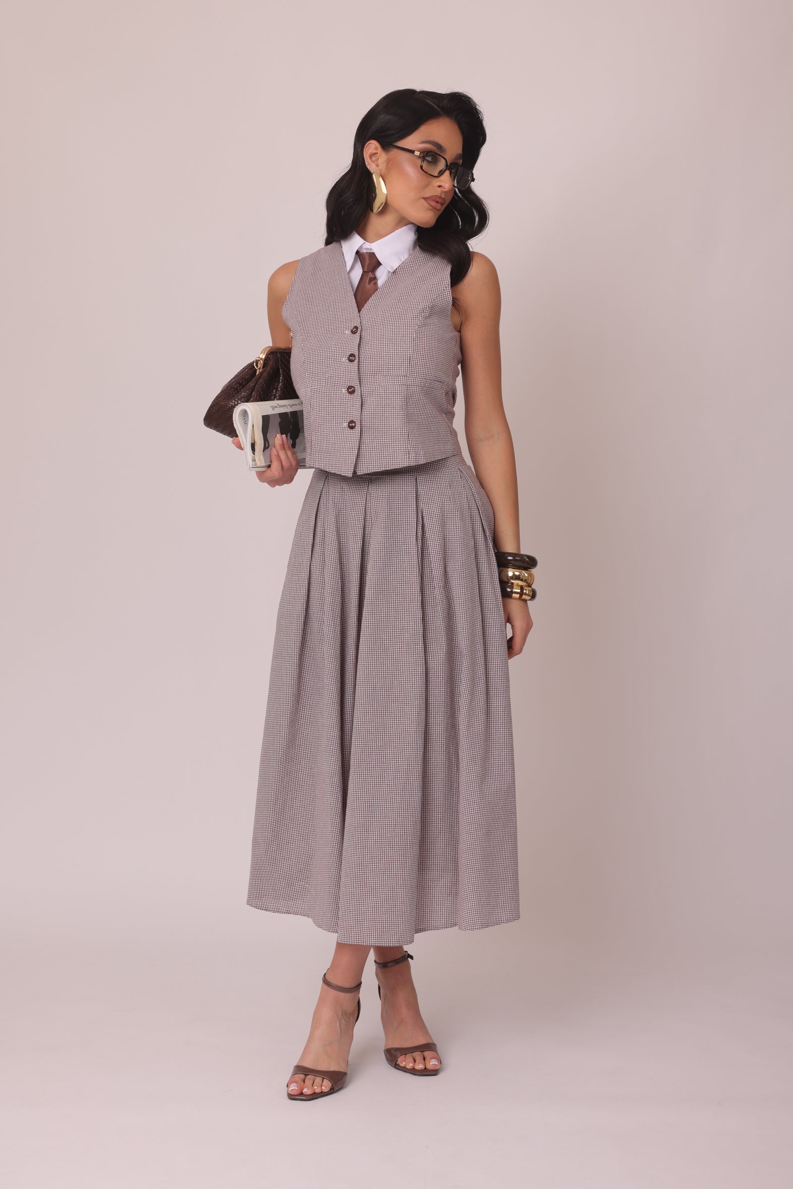 Coordinato Geo cacao|Colore:Cacao