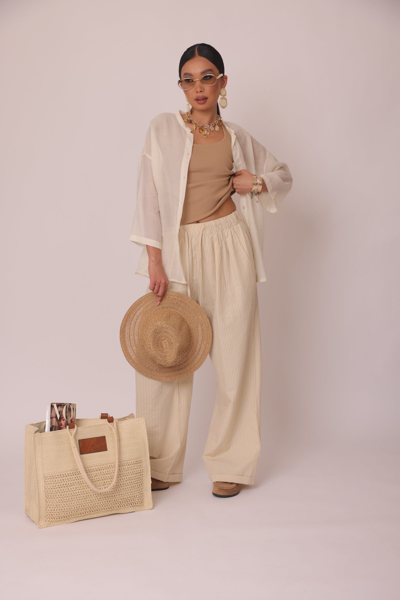 Pantalone Millerighe beige|Colore:Beige