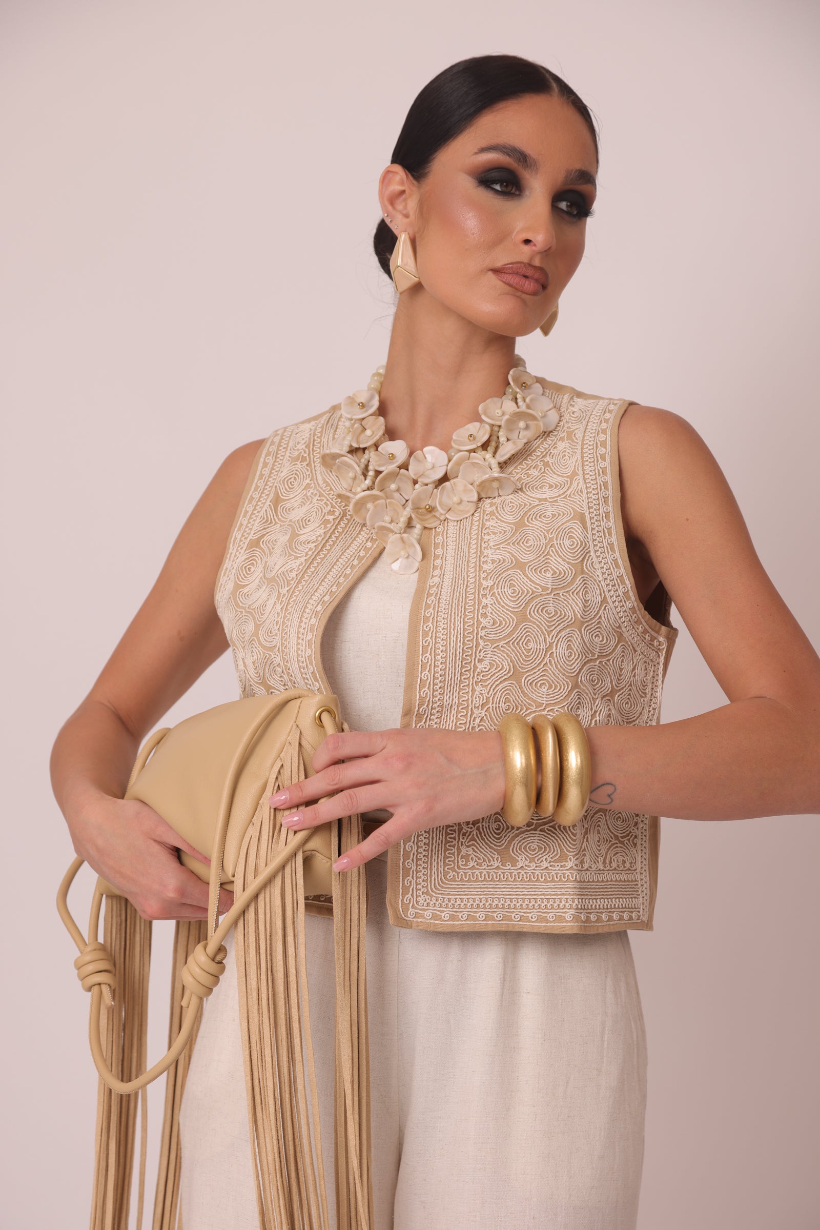 Gilet Etnie cammello|Colore:Cammello