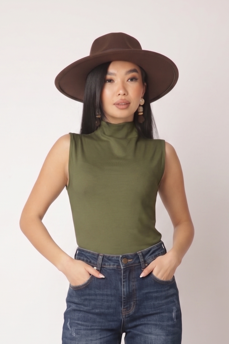 Top Kelly Verde militare|Colore:Verde militare