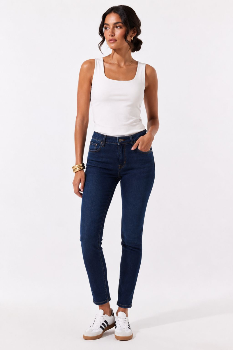 Jeans Skinny Felpato denim scuro|Colore:Denim scuro
