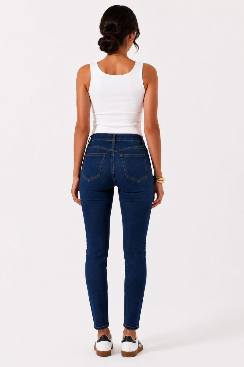 Jeans Skinny Felpato denim scuro|Colore:Denim scuro