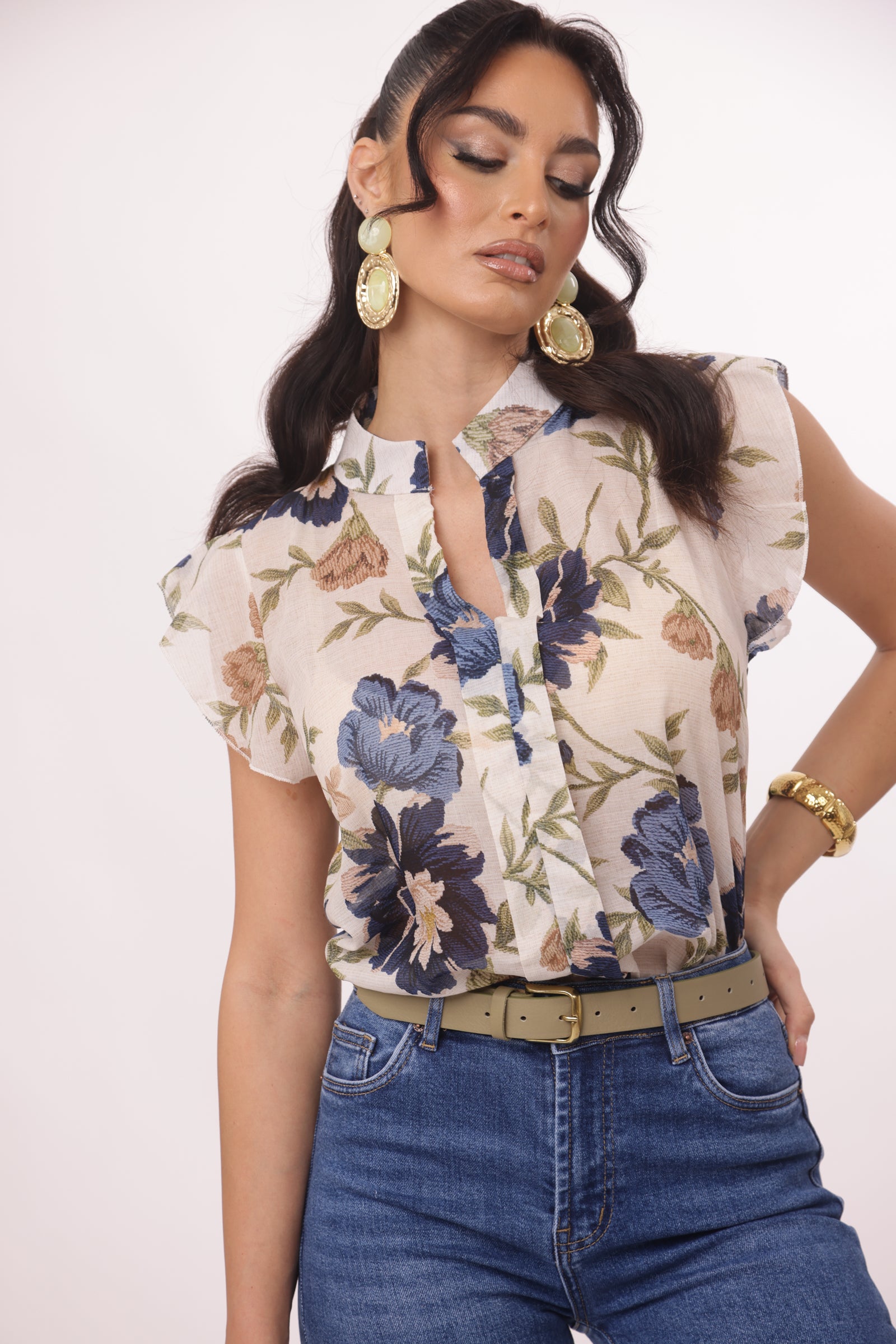 Blusa Floris blu|Colore:Blu