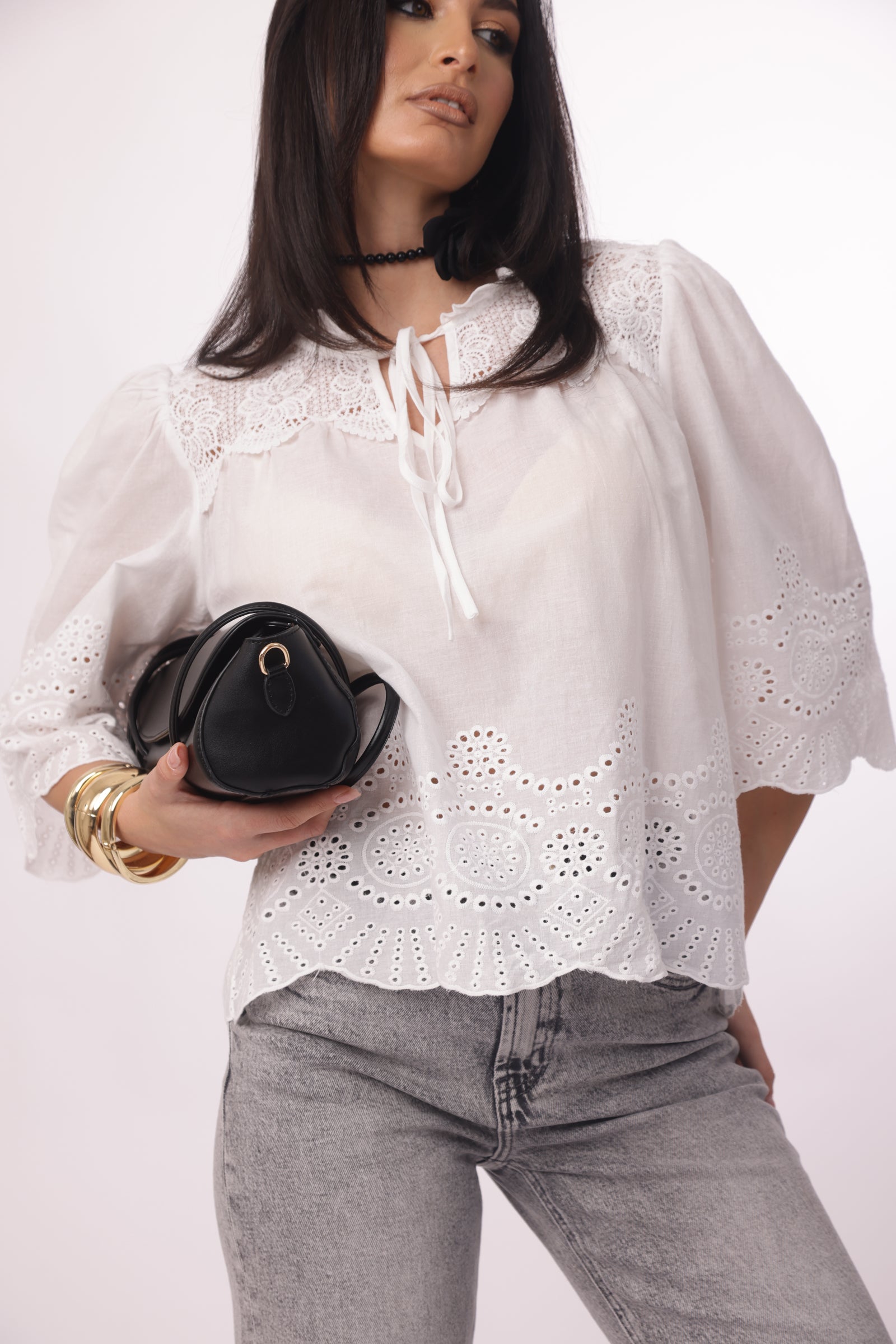 Blusa Bonton bianco|Colore:Bianco