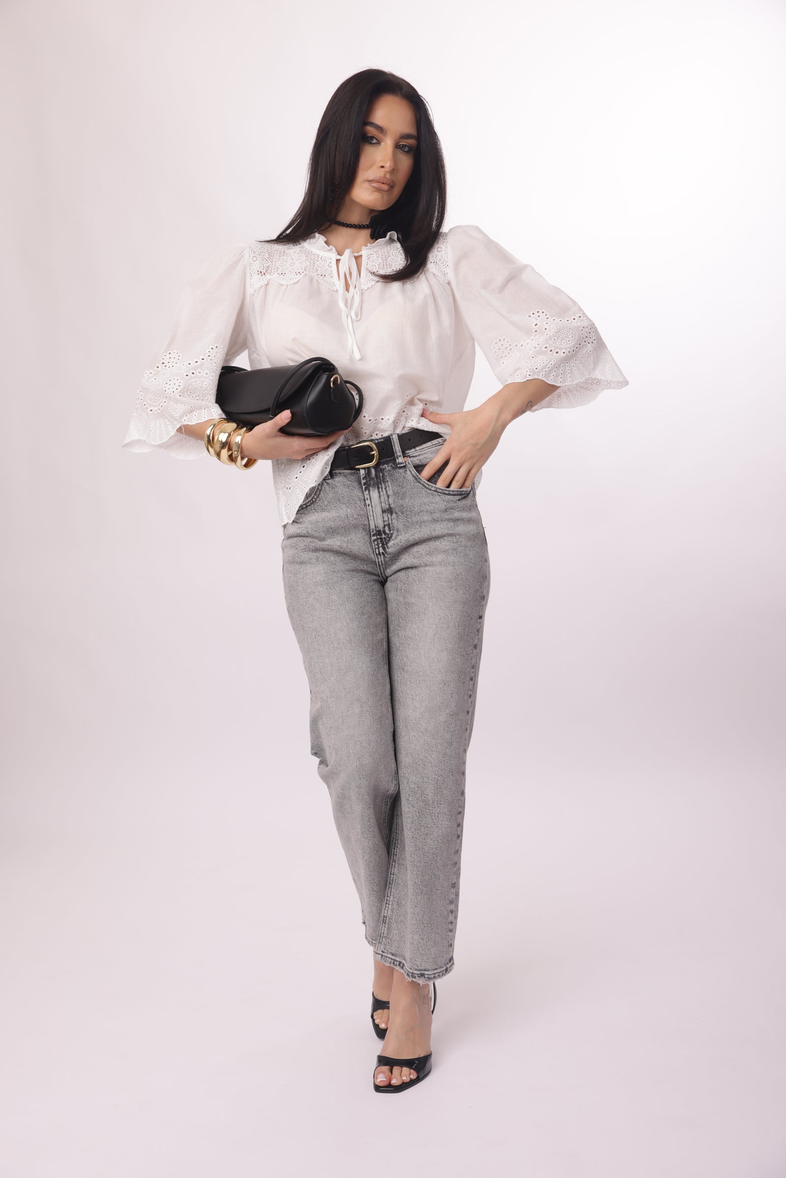 Jeans Wedgie Denim grigio|Colore:Denim grigio