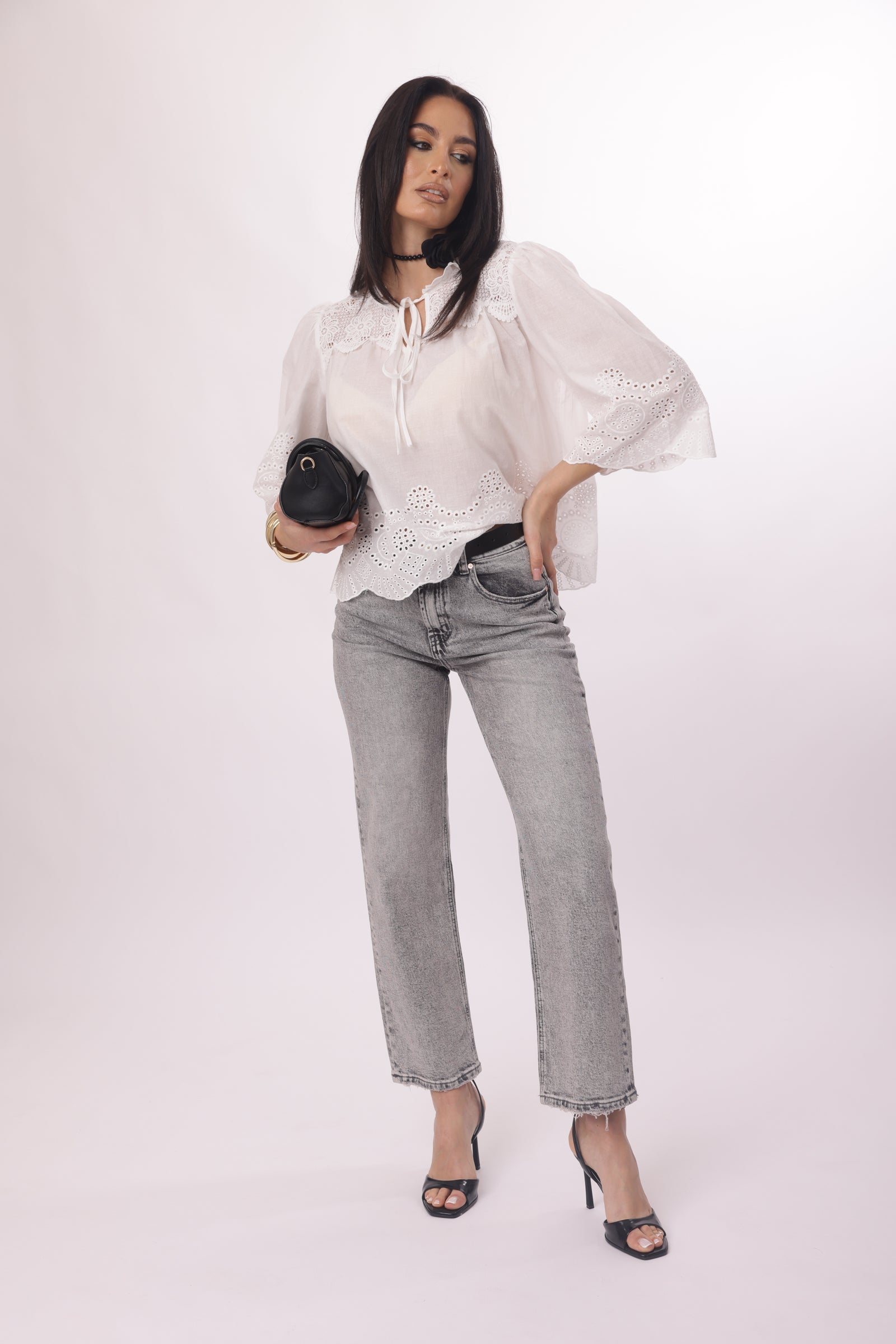 Jeans Wedgie Denim grigio|Colore:Denim grigio