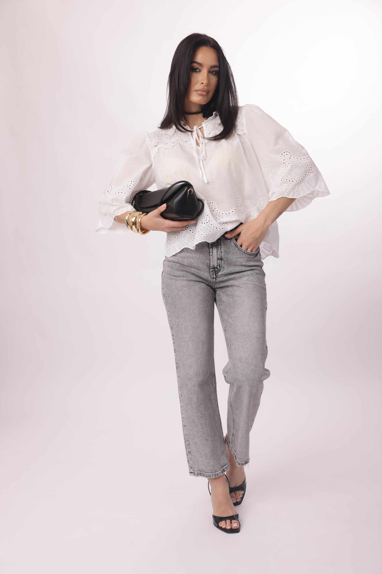 Jeans Wedgie Denim grigio|Colore:Denim grigio