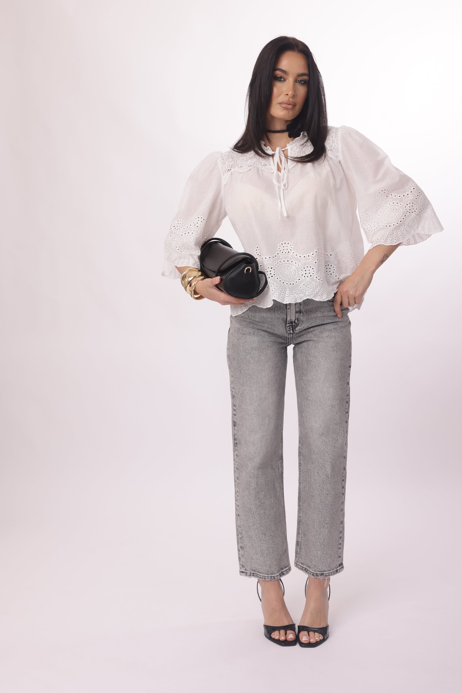 Jeans Wedgie Denim grigio|Colore:Denim grigio