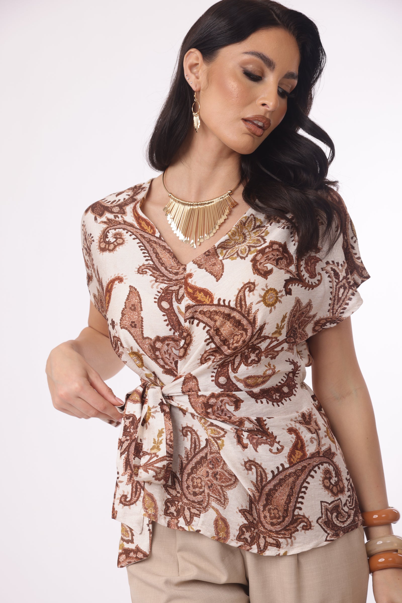 Blusa Etnica tabacco|Colore:Tabacco