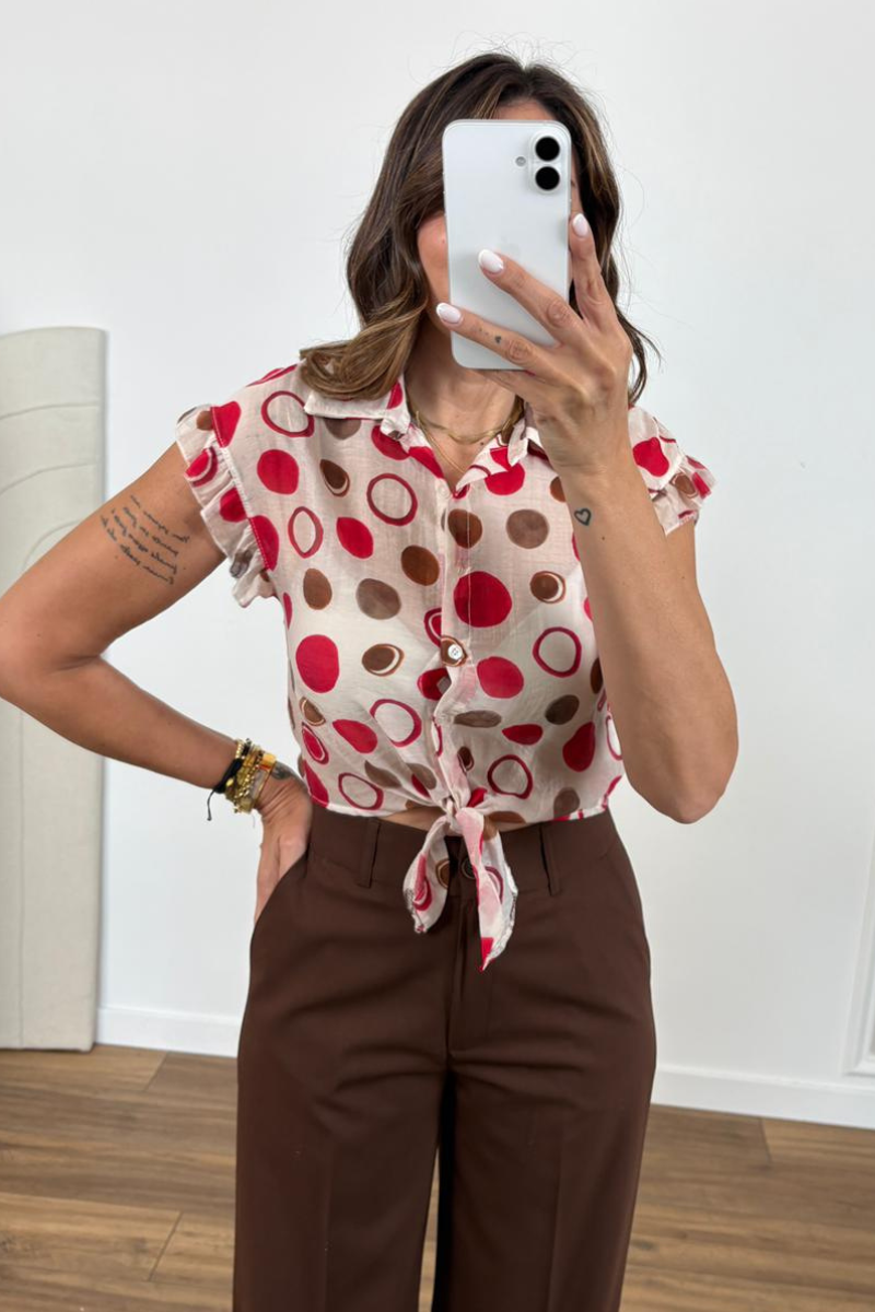Camicia Cerchi rosso|Colore:Rosso