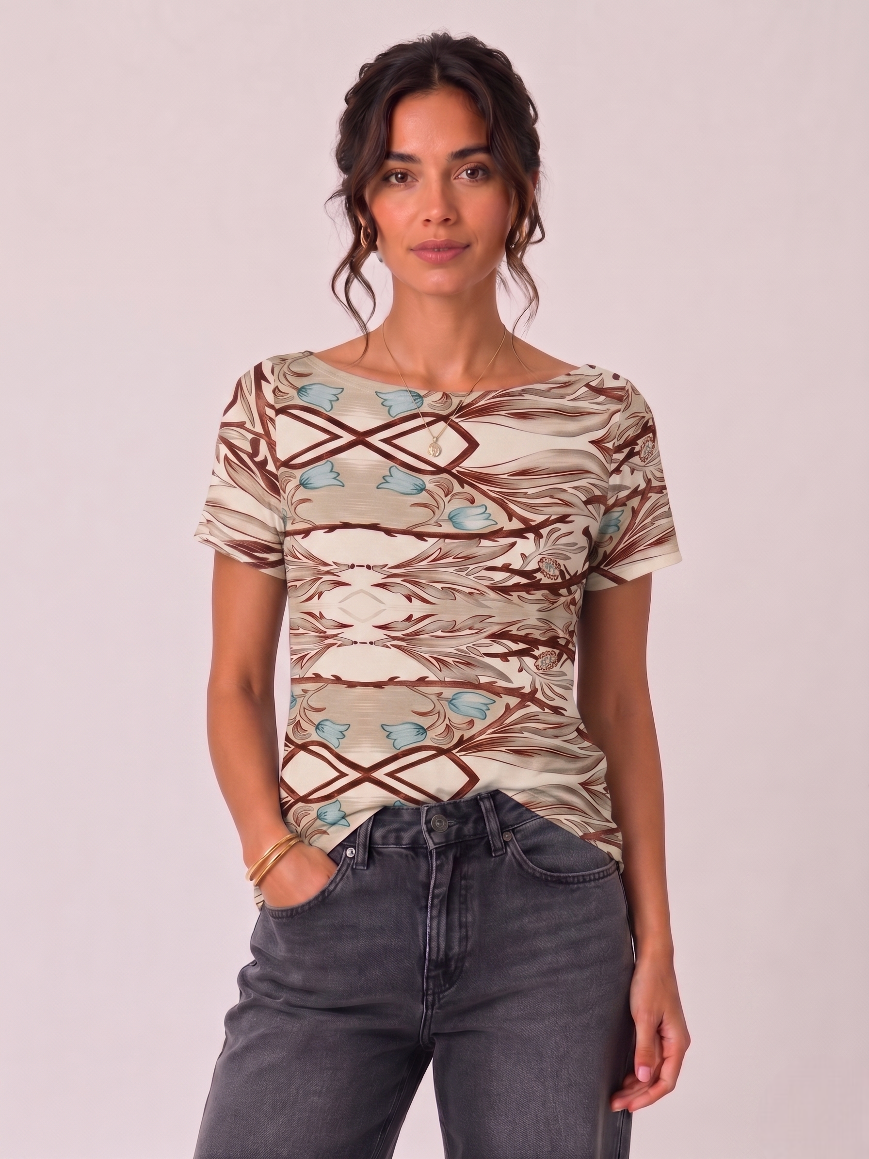 Maglia Scollo Braca Julie Beige|Colore:Beige