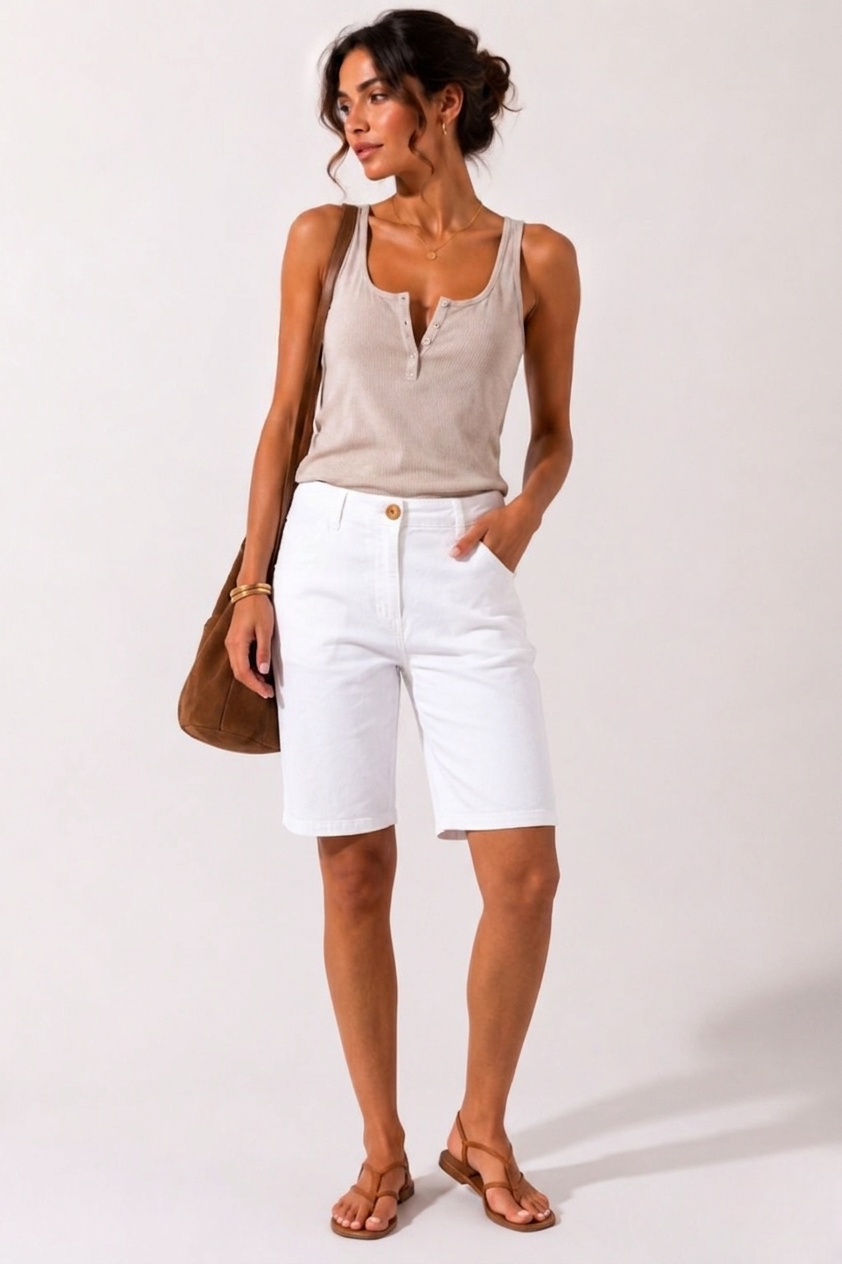 Bermuda Cotton bianco|Colore:Bianco