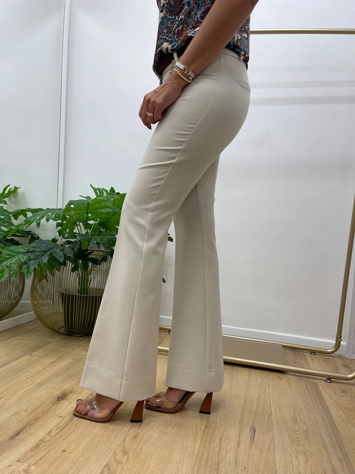 Pantalone Zampa panna|Colore:Panna
