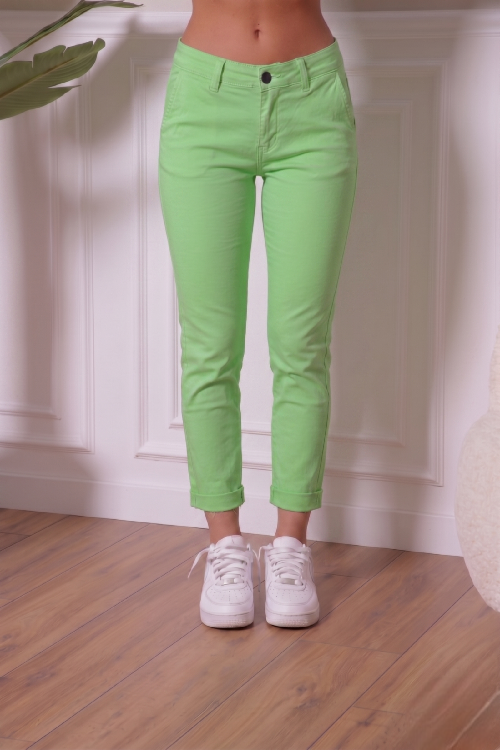 Pantalone Basic Verde mela|Colore:Verde mela