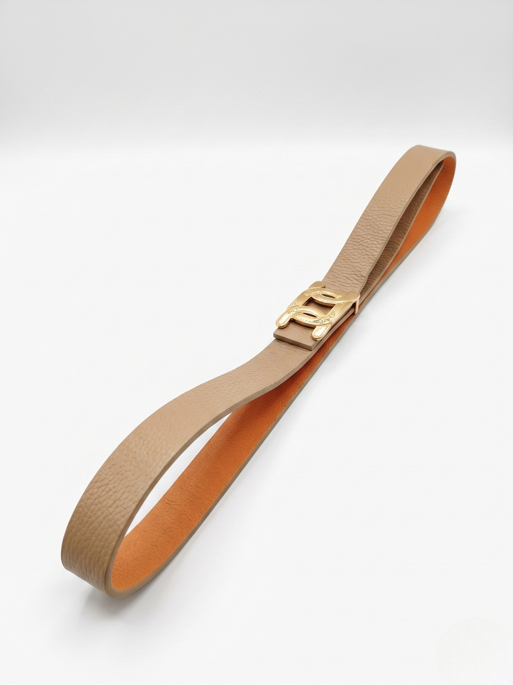 Cintura Fibbia Dorata beige|Colore:Beige