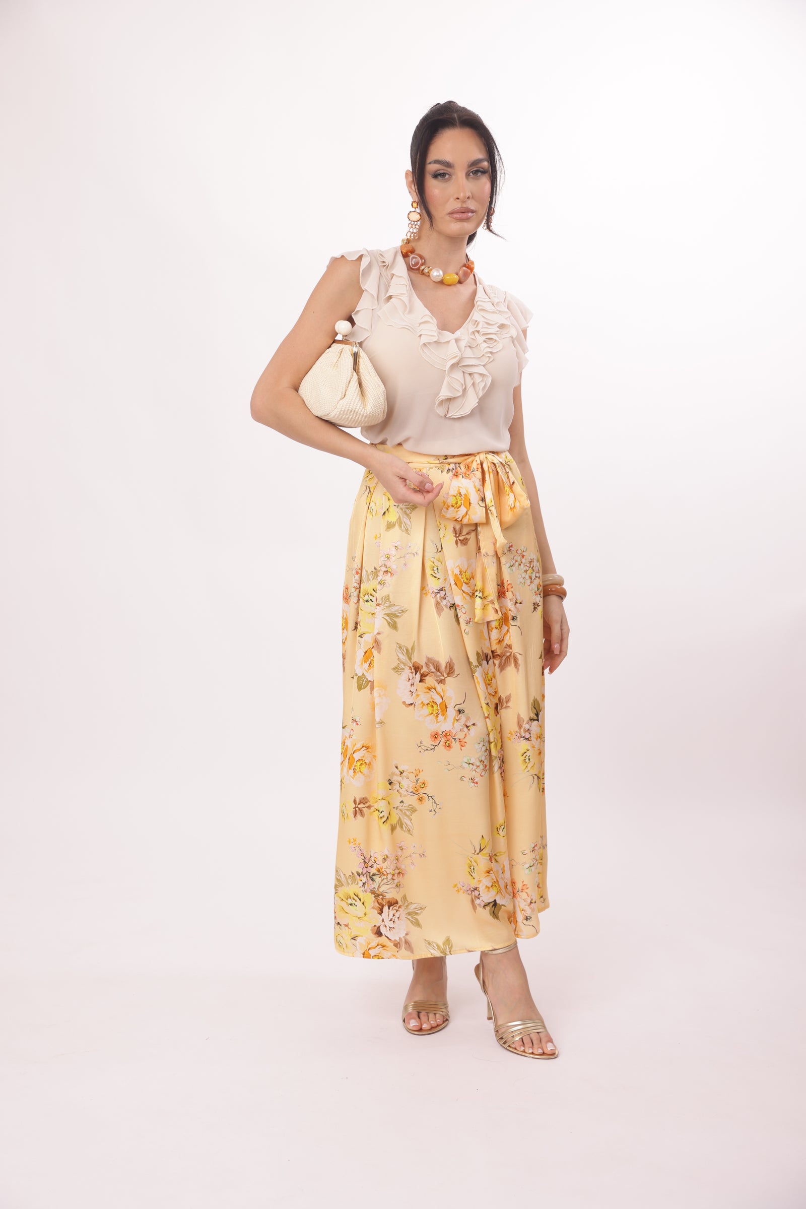 Gonna Flowers pesca|Colore:Pesca