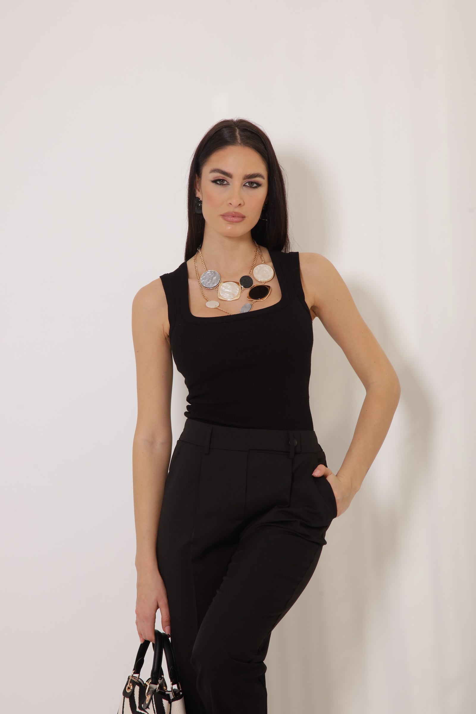 Canotta In Filo nero|Colore:Nero